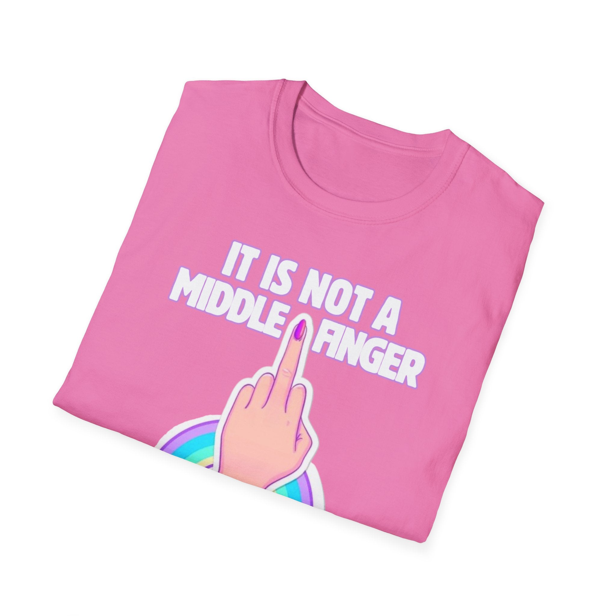 Unicorn Middle Finger T-Shirt | Funny Rainbow Graphic