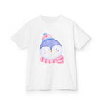 Kids Penguin Winter T-Shirt — Cute Penguin in Hat & Scarf