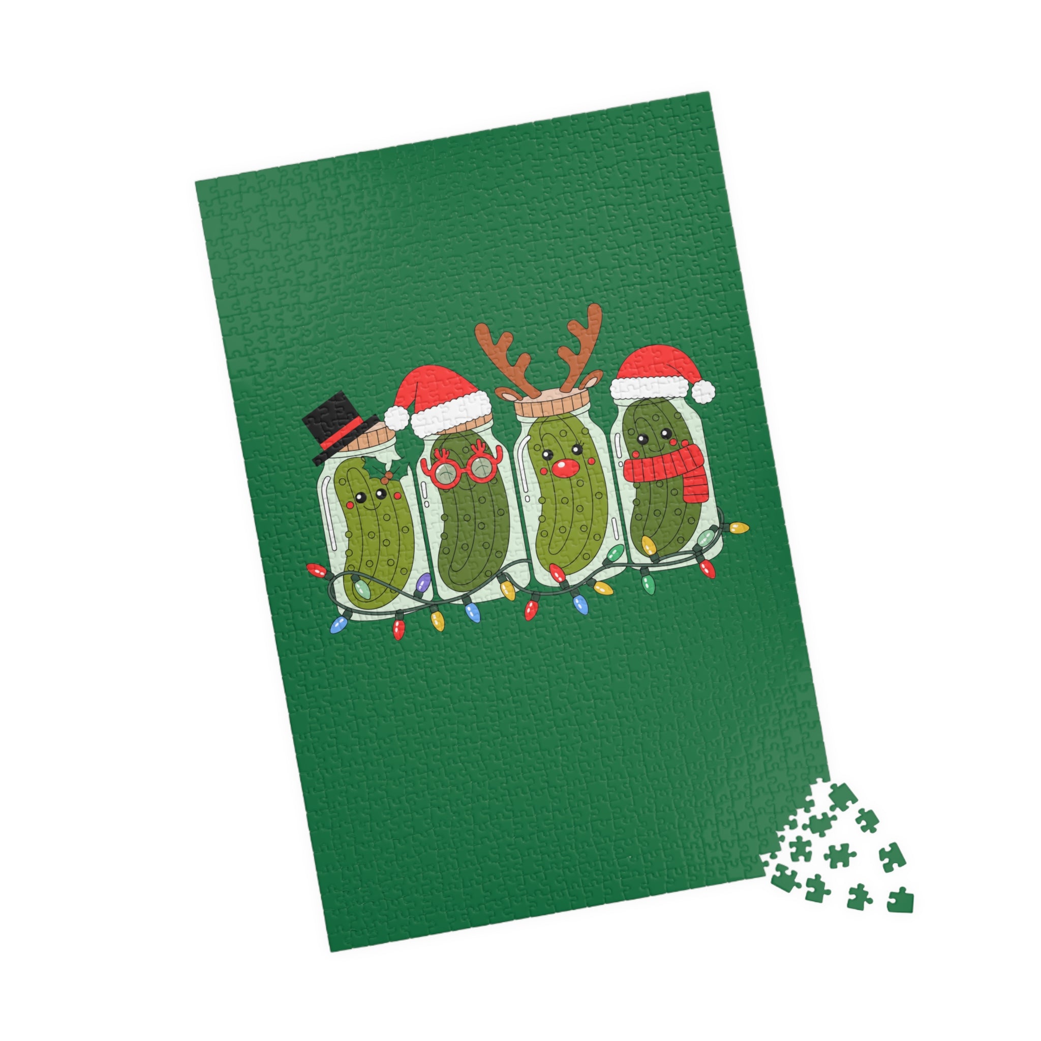 Holiday Pickle Family Puzzle — Festive Christmas Jigsaw (110–1014 pcs)