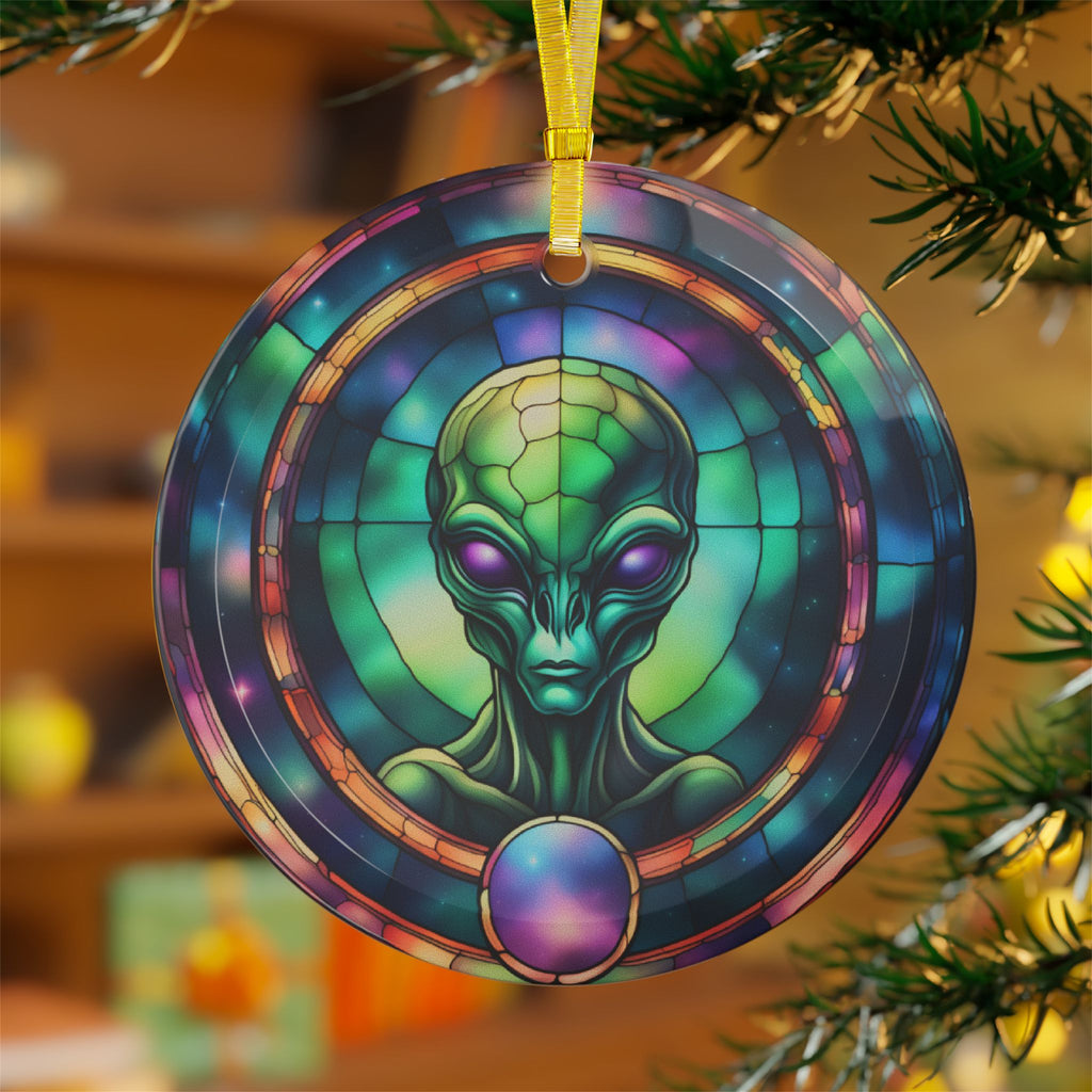 Alien Stained Glass Ornament