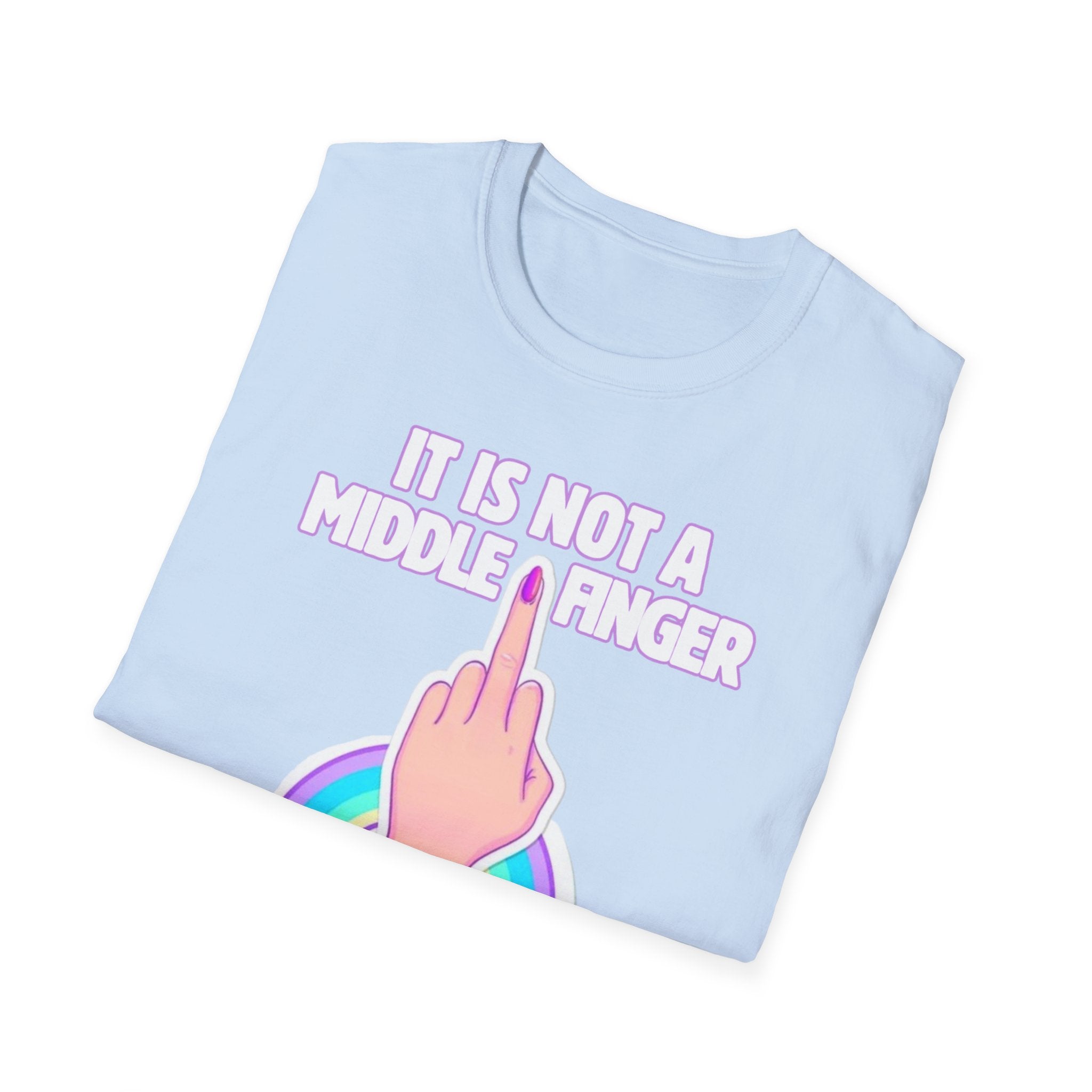 Unicorn Middle Finger T-Shirt | Funny Rainbow Graphic