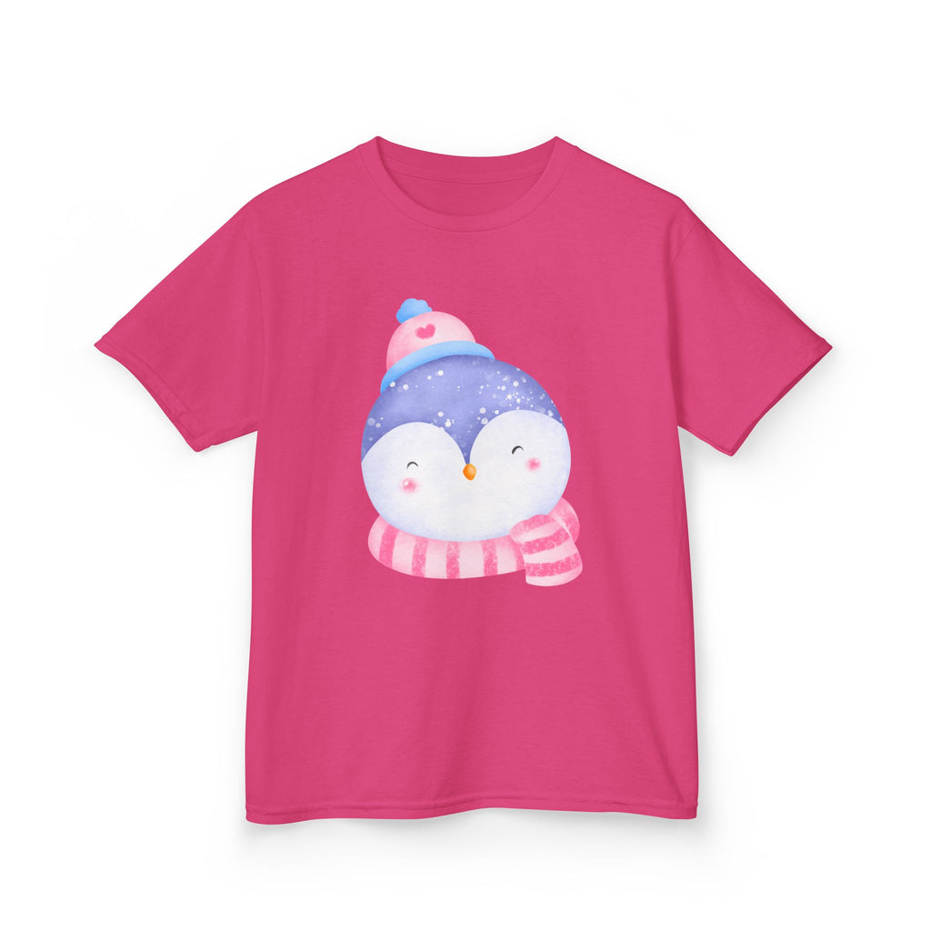 Kids Penguin Winter T-Shirt — Cute Penguin in Hat & Scarf