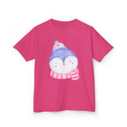 Kids Penguin Winter T-Shirt — Cute Penguin in Hat & Scarf