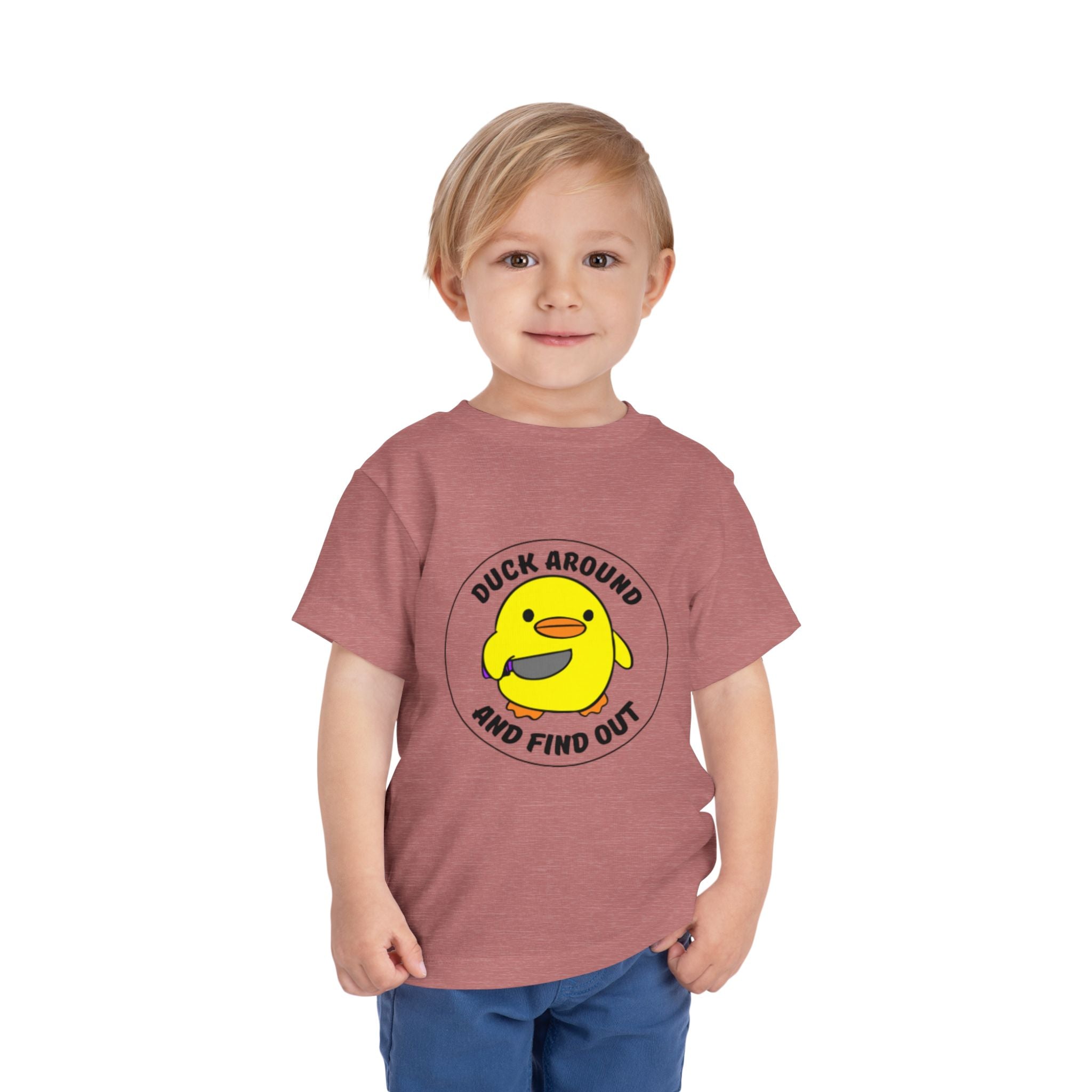 "Duck Around and Find Out" Cute Yellow Duck Graphic, Toddler T-Shirt