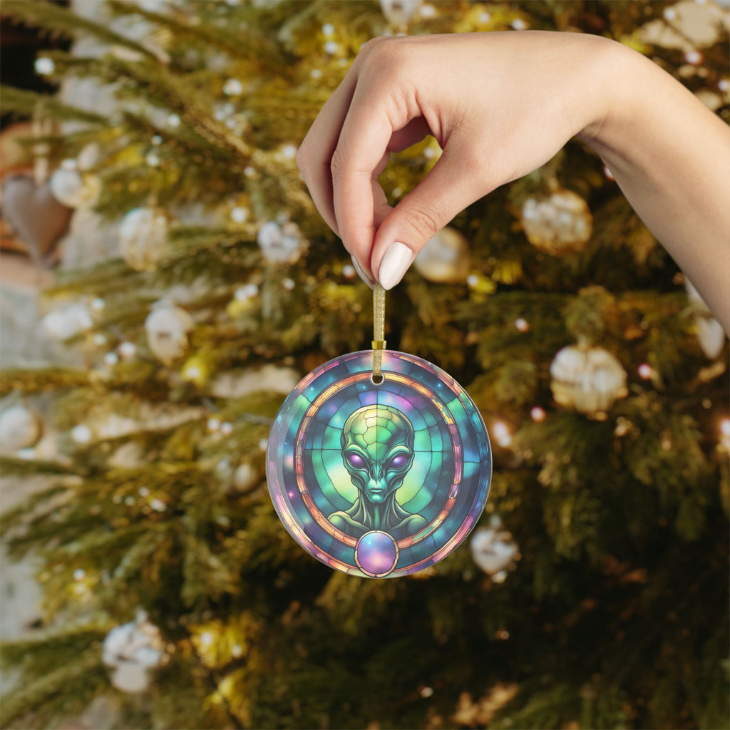 Alien Stained Glass Ornament