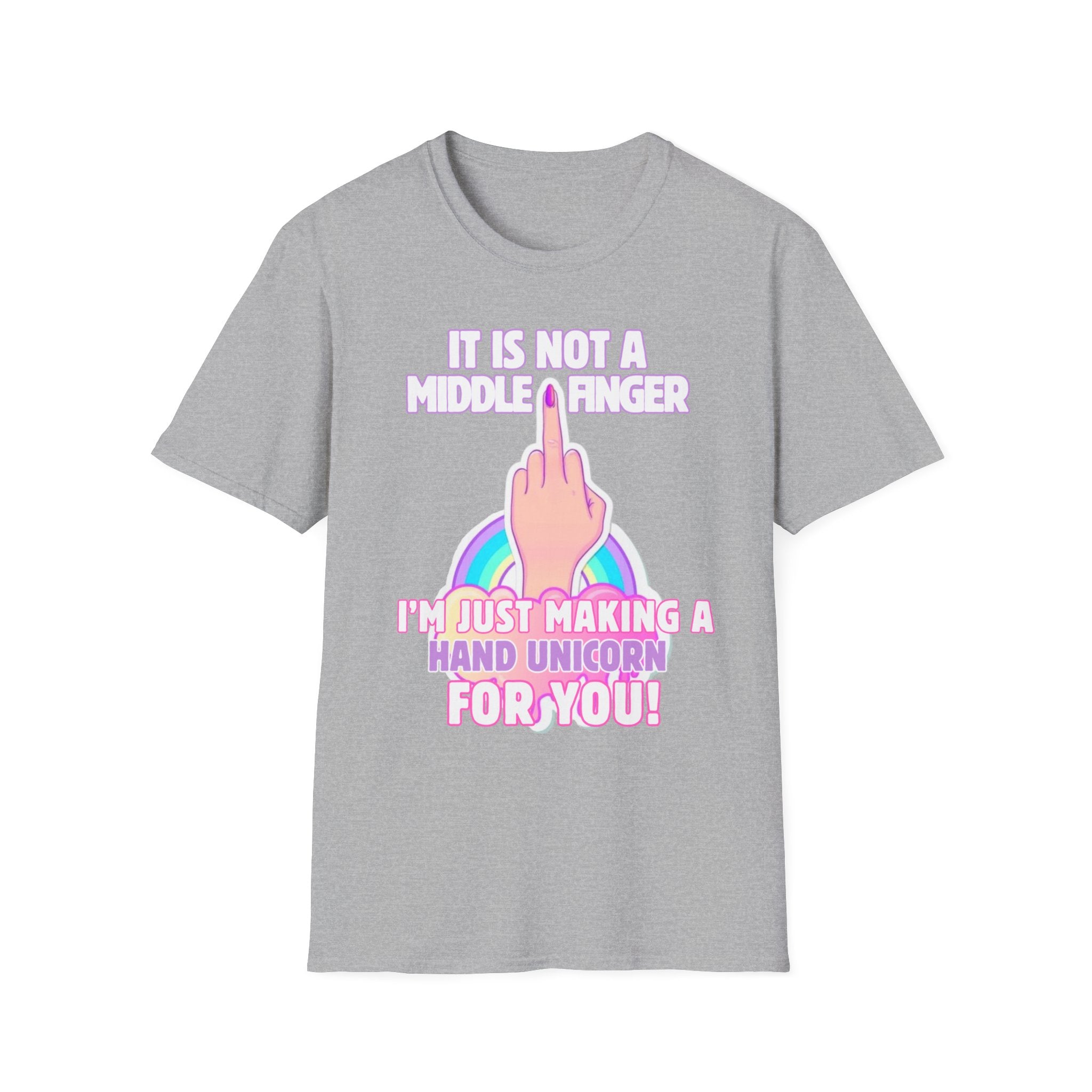 Unicorn Middle Finger T-Shirt | Funny Rainbow Graphic