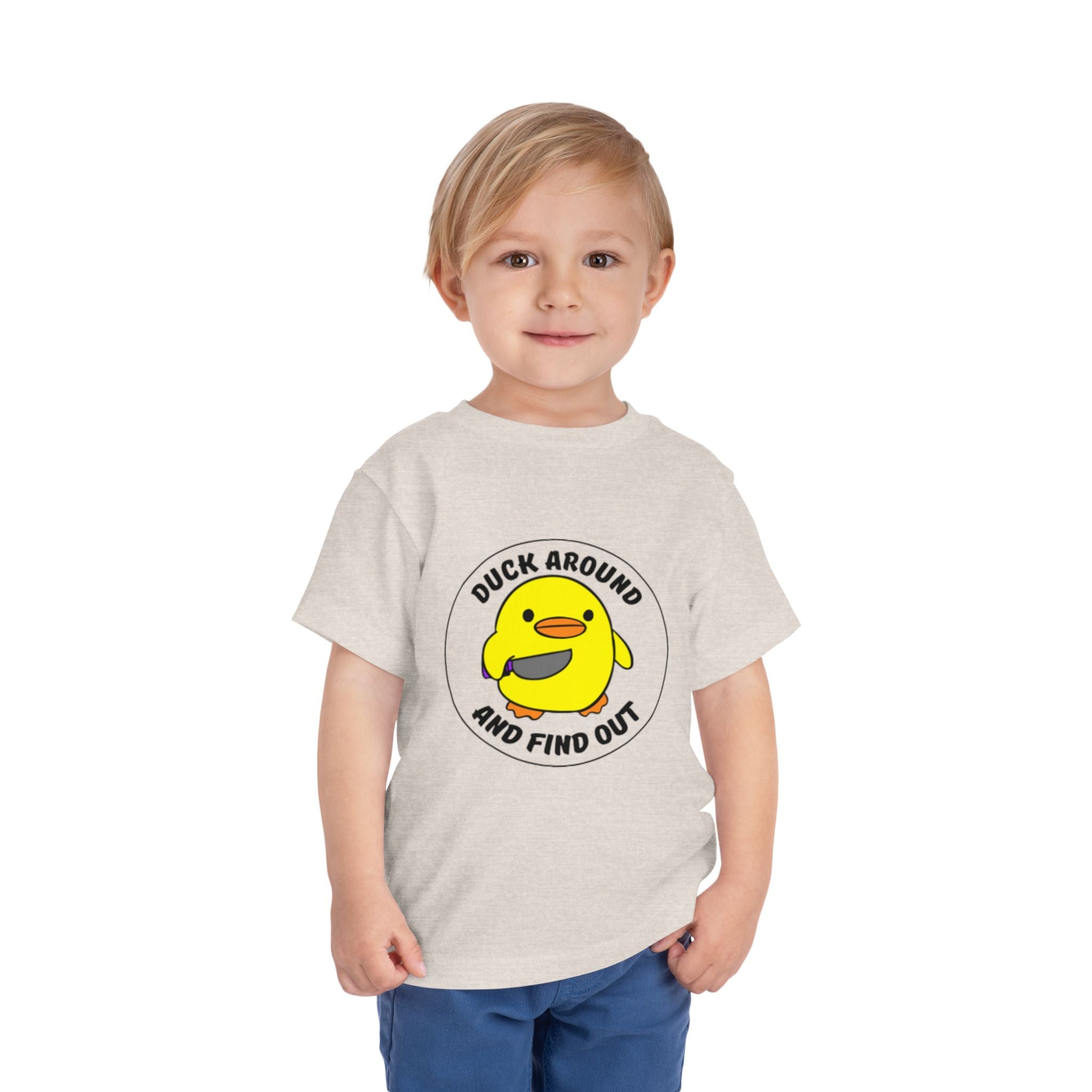 "Duck Around and Find Out" Cute Yellow Duck Graphic, Toddler T-Shirt