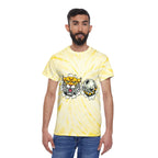 Bath Wildcats Yellow Tie-Dye Tee Soccer Design — Cyclone Spiral Graphic Shirt