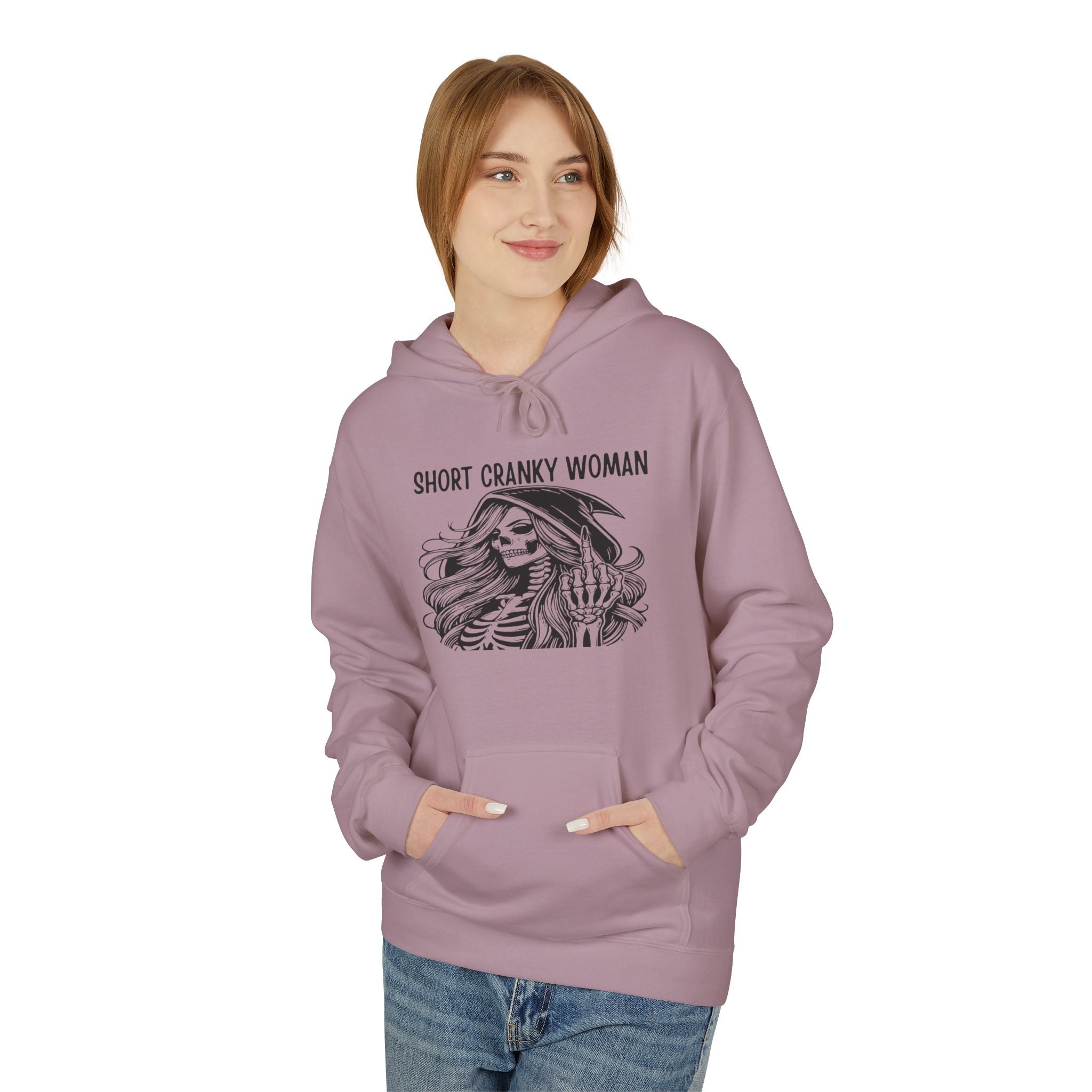 Short Cranky Woman Hoodie — Funny Grumpy Woman Graphic Pullover
