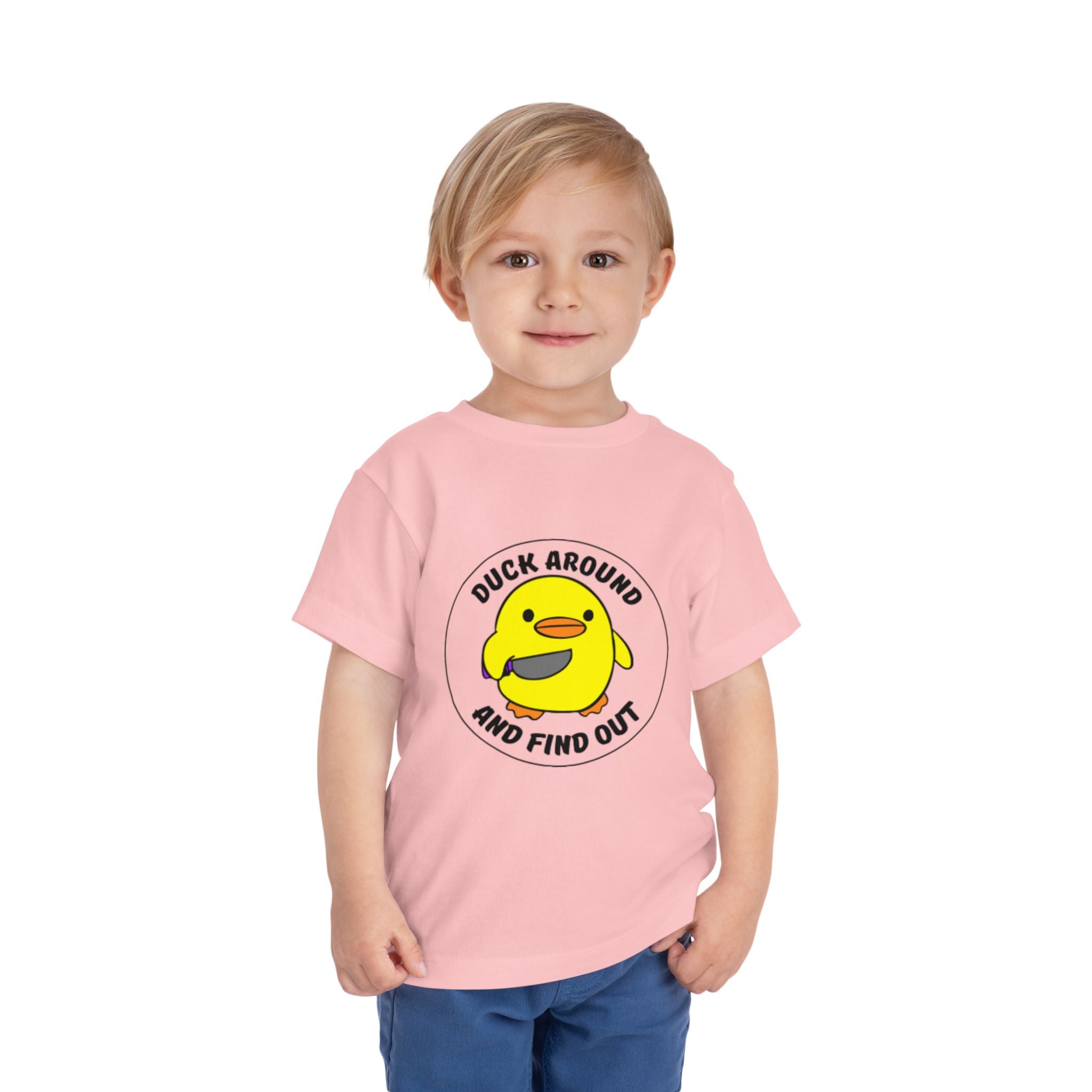 "Duck Around and Find Out" Cute Yellow Duck Graphic, Toddler T-Shirt
