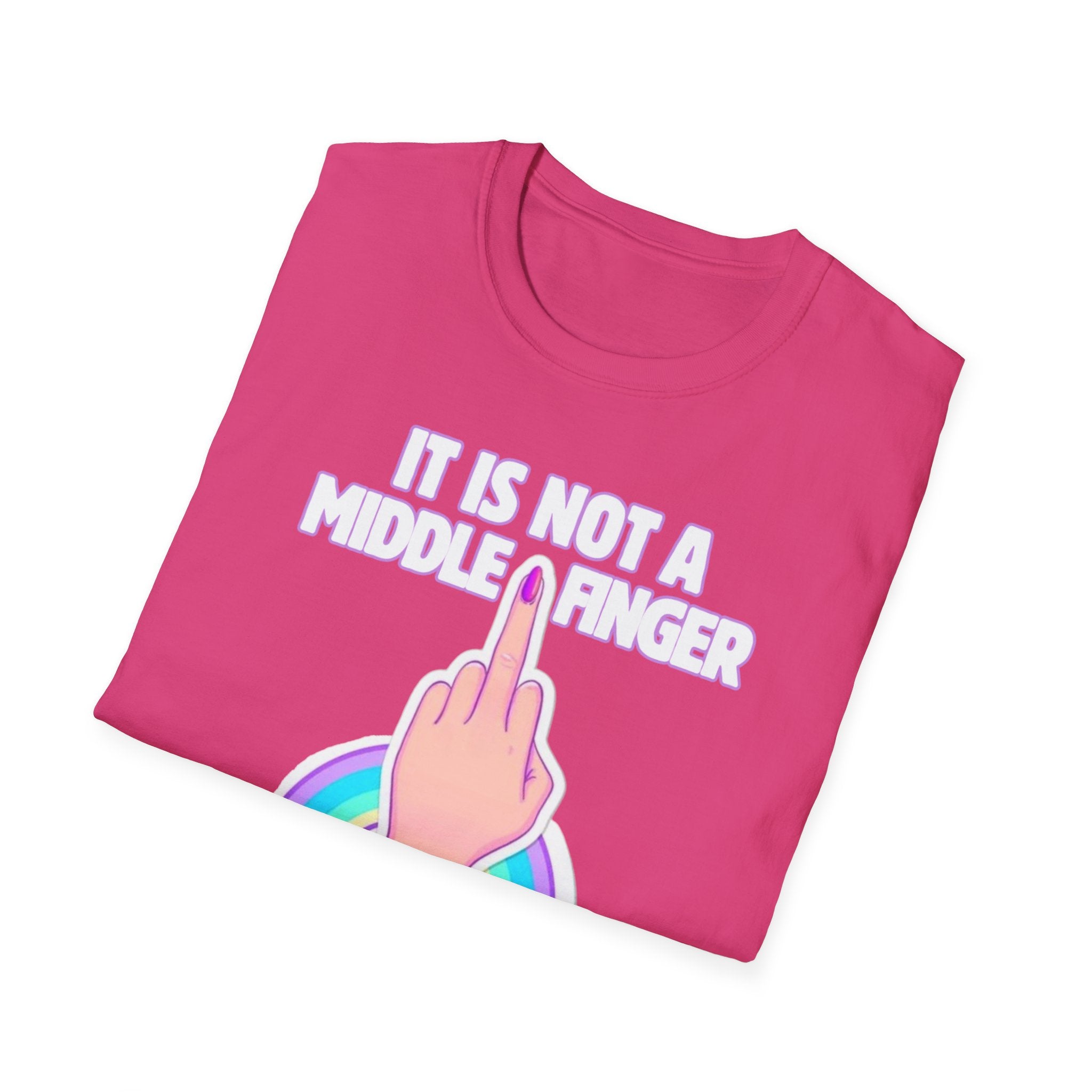 Unicorn Middle Finger T-Shirt | Funny Rainbow Graphic