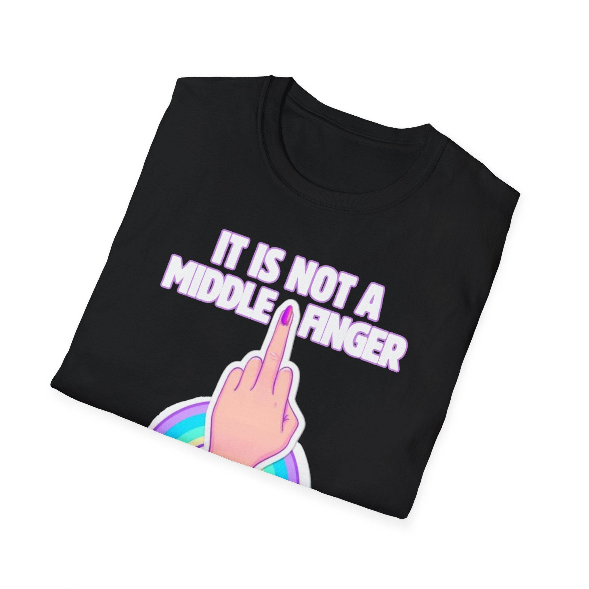 Unicorn Middle Finger T-Shirt | Funny Rainbow Graphic