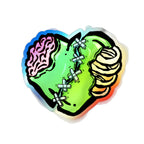 Zombie Heart Sticker holographic die-cut