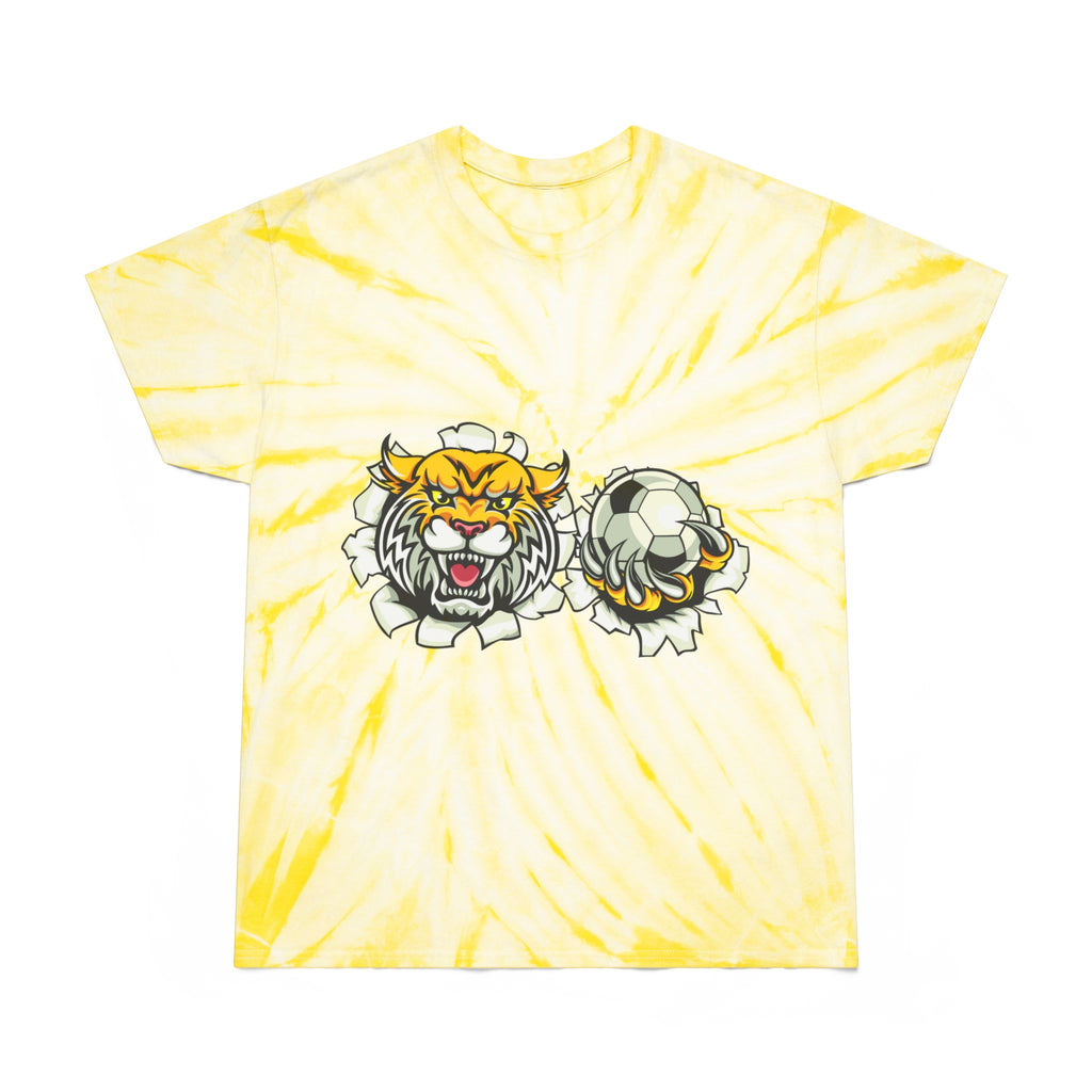 Bath Wildcats Yellow Tie-Dye Tee Soccer Design — Cyclone Spiral Graphic Shirt