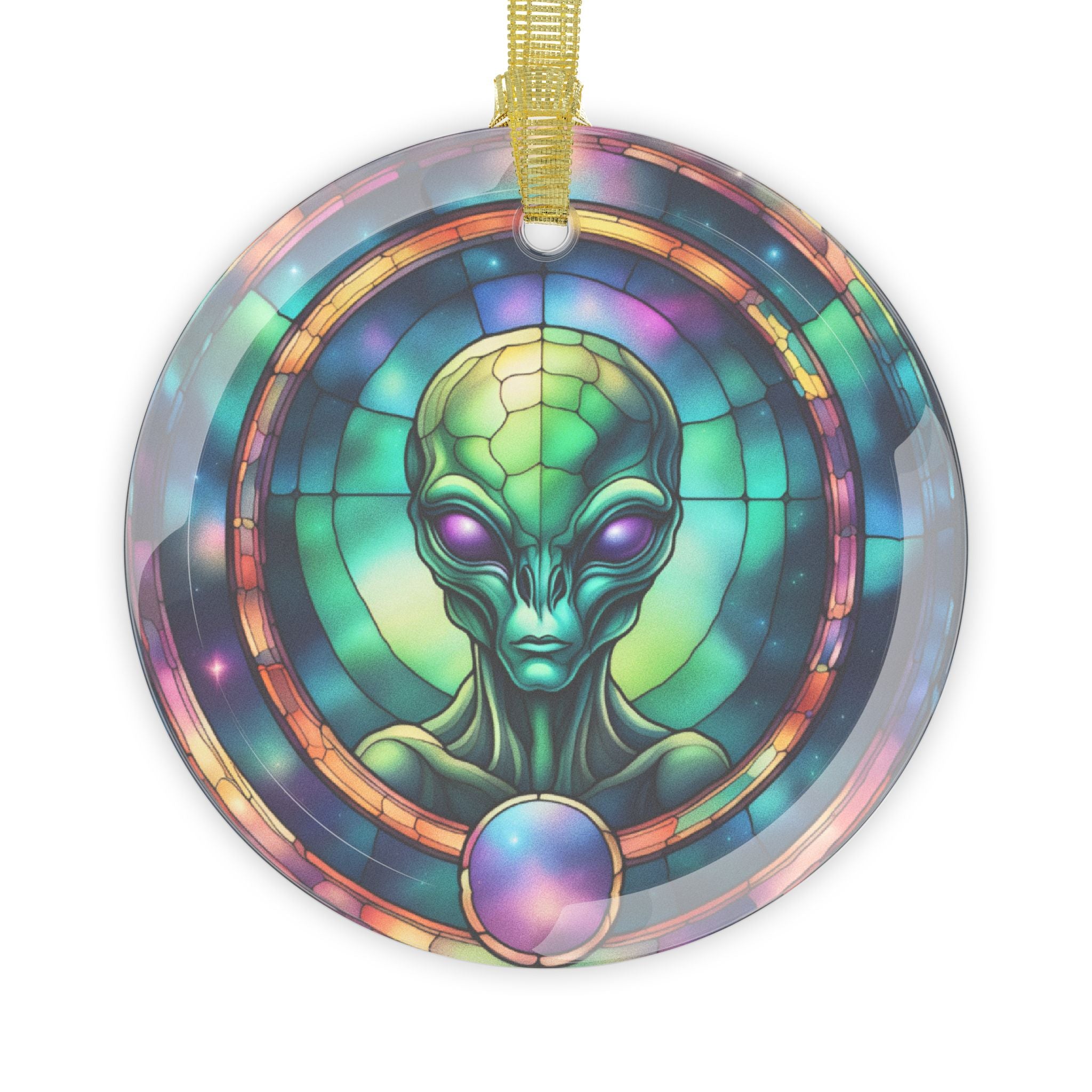 Alien Stained Glass Ornament