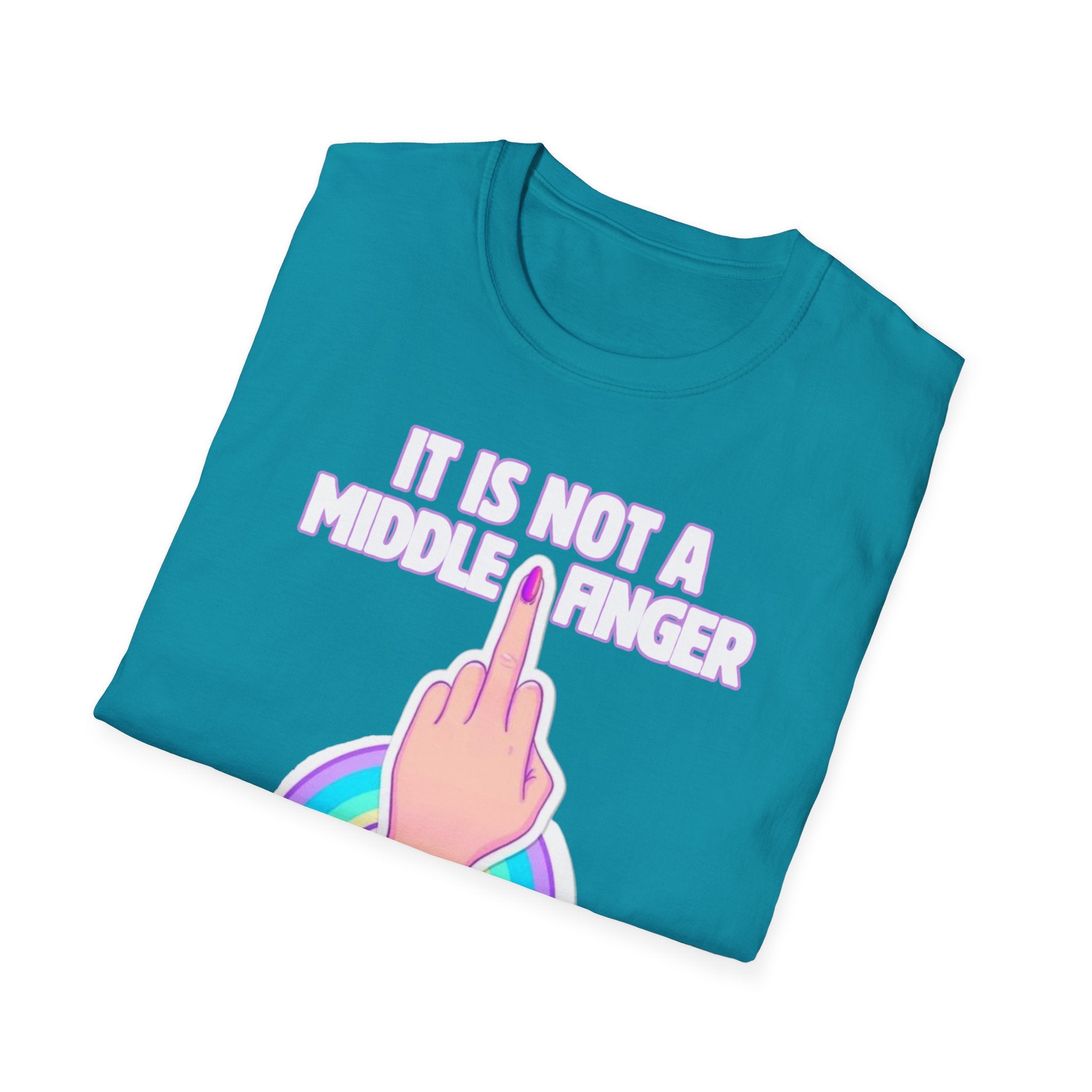 Unicorn Middle Finger T-Shirt | Funny Rainbow Graphic