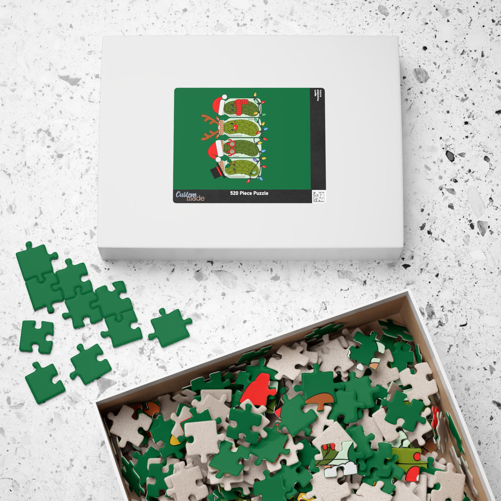 Holiday Pickle Family Puzzle — Festive Christmas Jigsaw (110–1014 pcs)