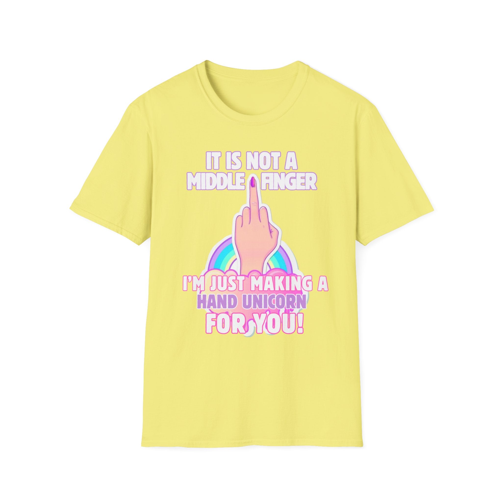 Unicorn Middle Finger T-Shirt | Funny Rainbow Graphic