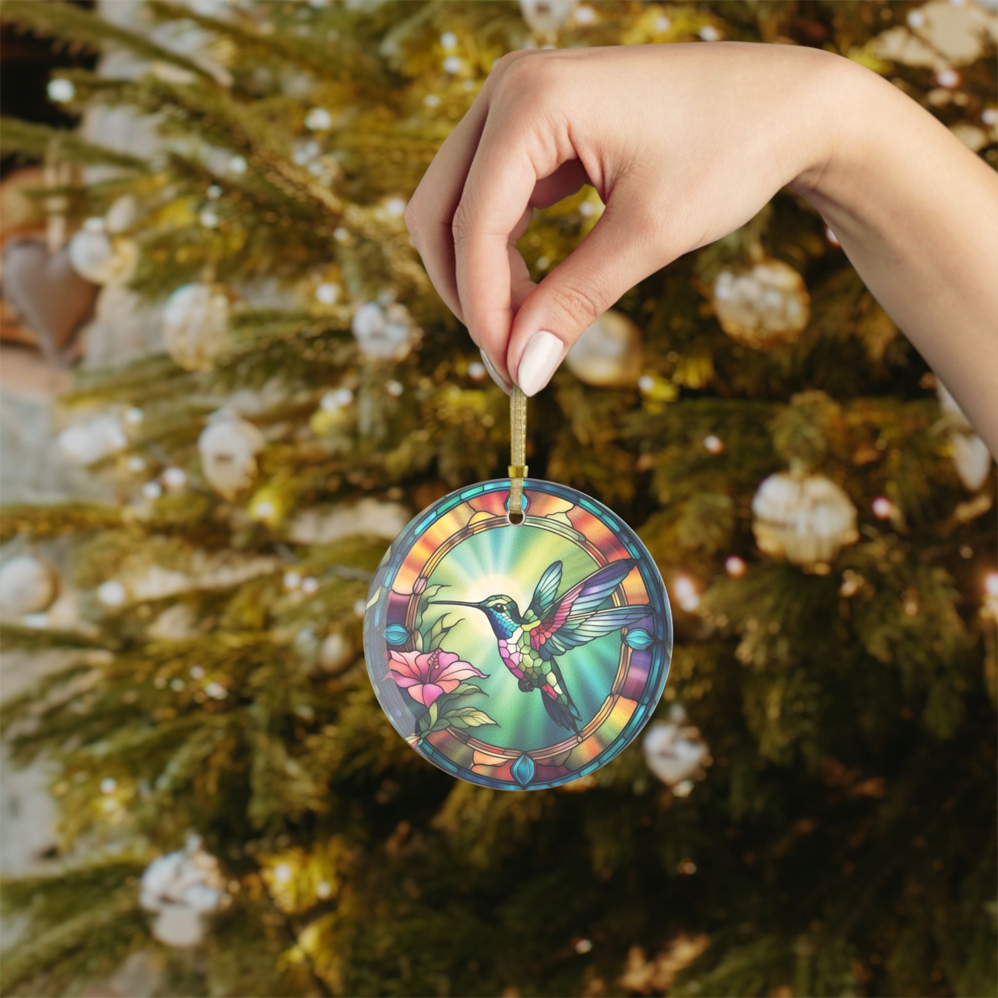 Hummingbird Stained Glass Ornament