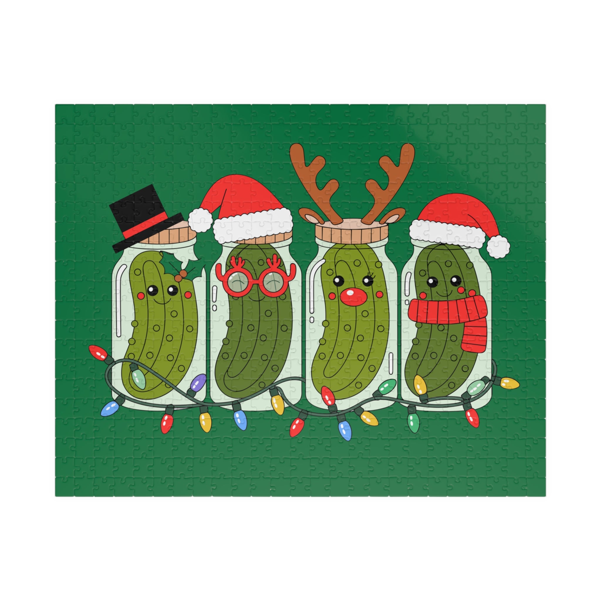 Holiday Pickle Family Puzzle — Festive Christmas Jigsaw (110–1014 pcs)