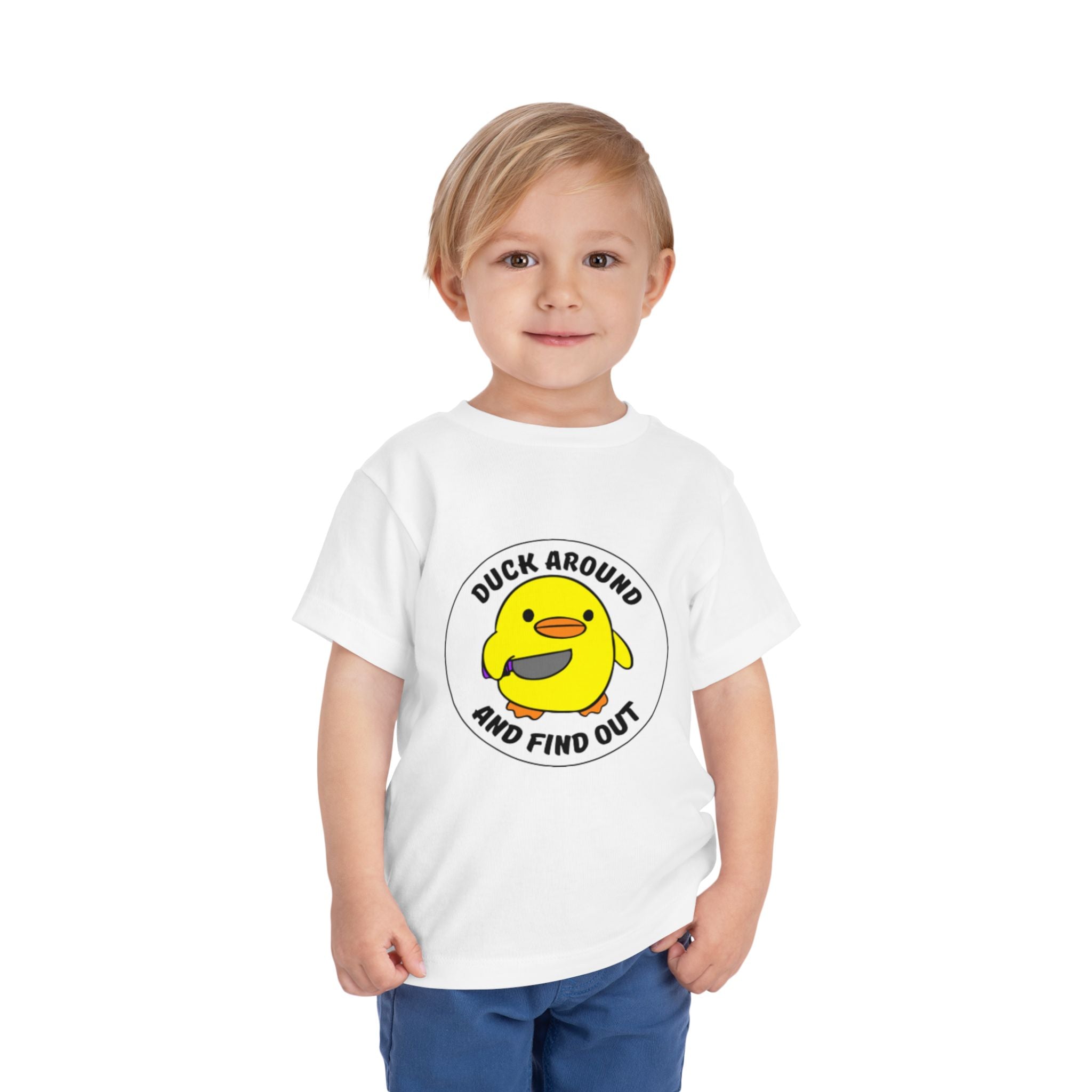 "Duck Around and Find Out" Cute Yellow Duck Graphic, Toddler T-Shirt
