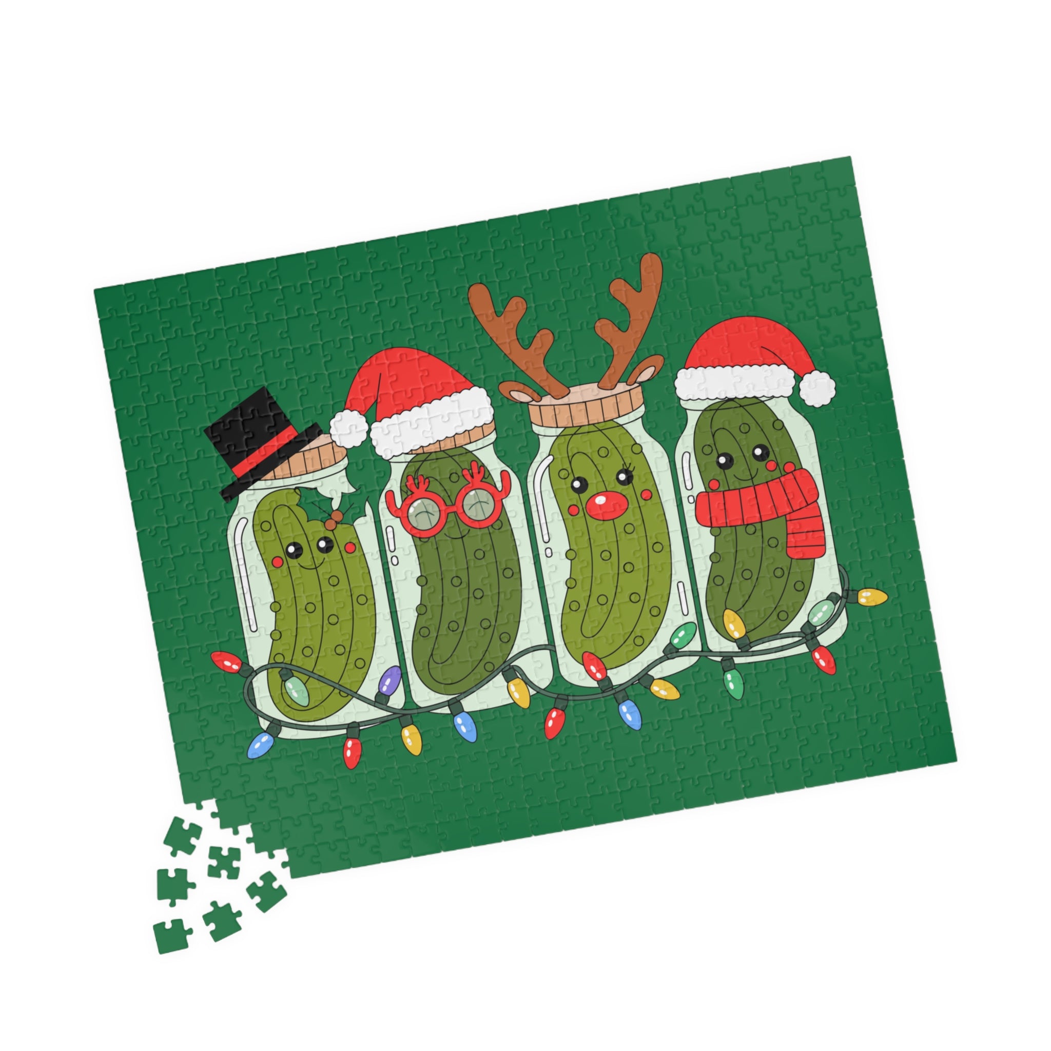 Holiday Pickle Family Puzzle — Festive Christmas Jigsaw (110–1014 pcs)