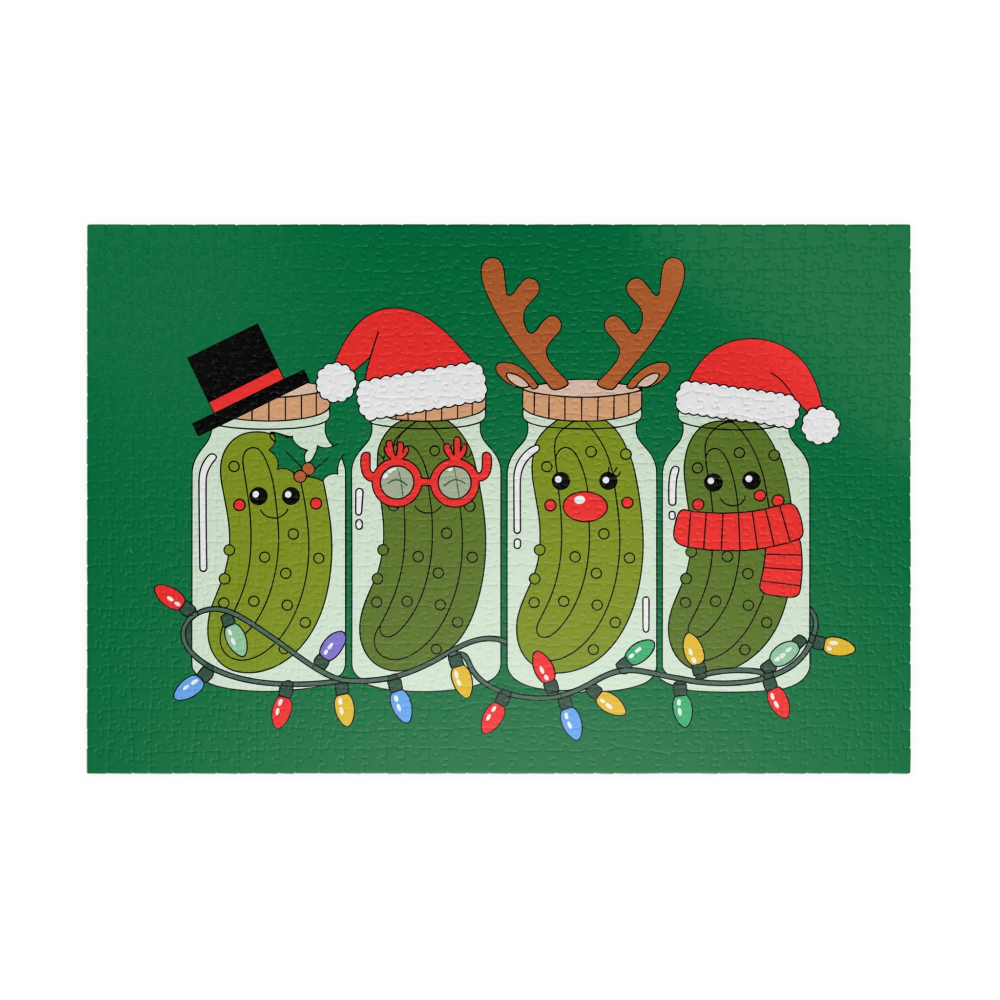 Holiday Pickle Family Puzzle — Festive Christmas Jigsaw (110–1014 pcs)