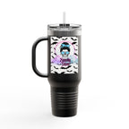 40oz Insulated Travel Mug – “Spooky Mom” Bat & Skull Design