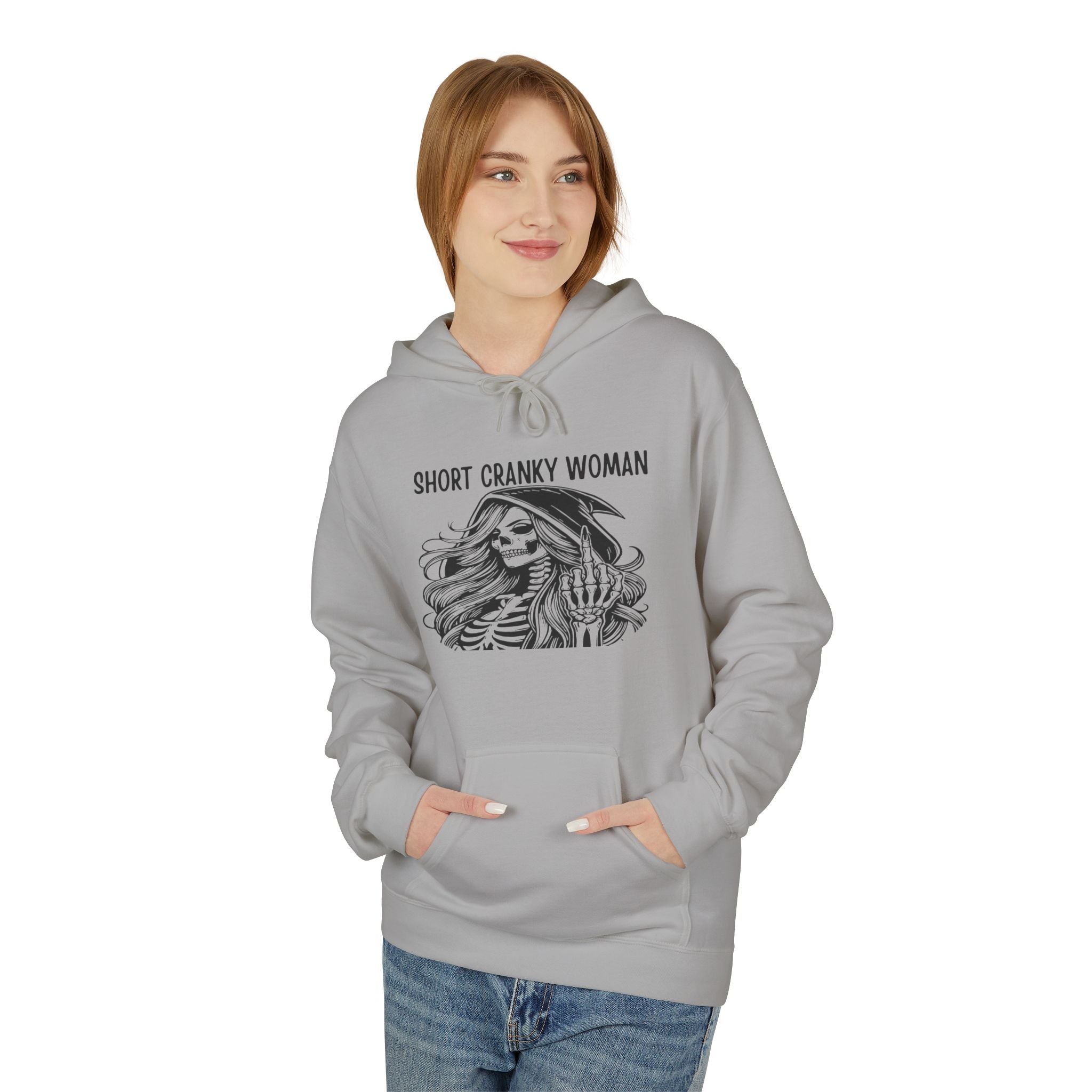 Short Cranky Woman Hoodie — Funny Grumpy Woman Graphic Pullover