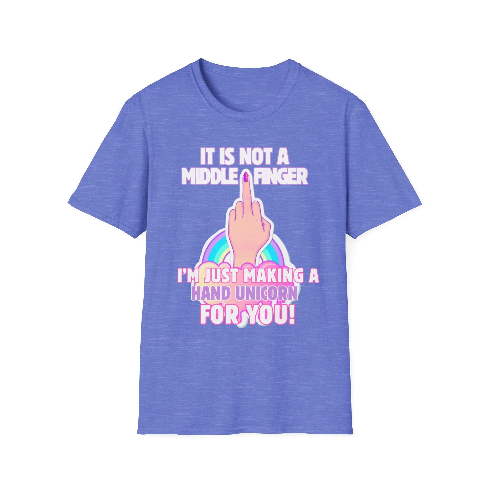 Unicorn Middle Finger T-Shirt | Funny Rainbow Graphic