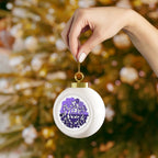Mama Floral Christmas Ornament – Personalized Purple Floral Holiday Ball