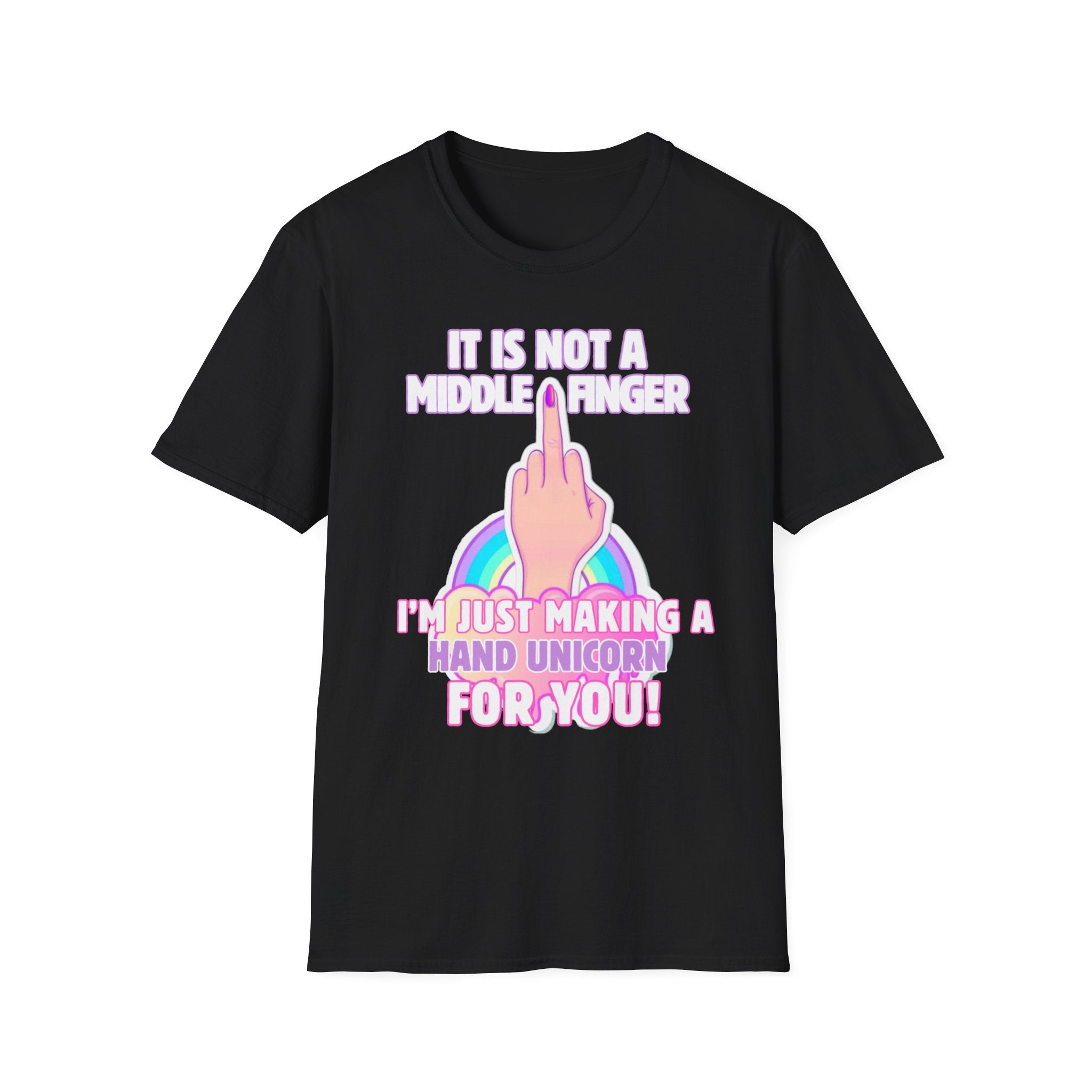 Unicorn Middle Finger T-Shirt | Funny Rainbow Graphic