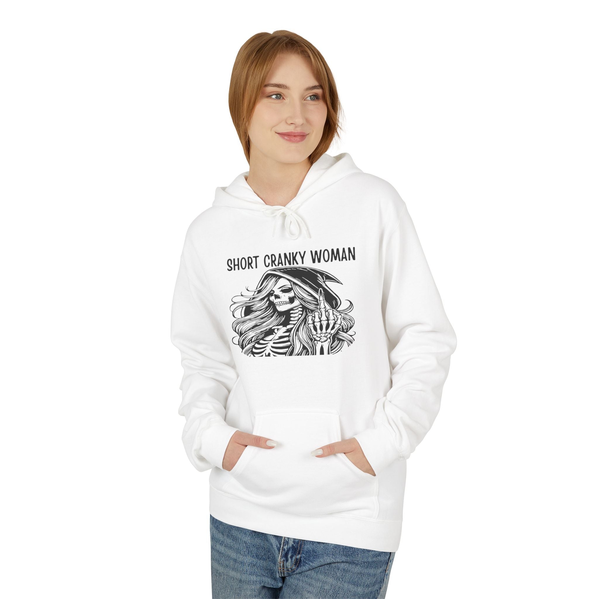 Short Cranky Woman Hoodie — Funny Grumpy Woman Graphic Pullover