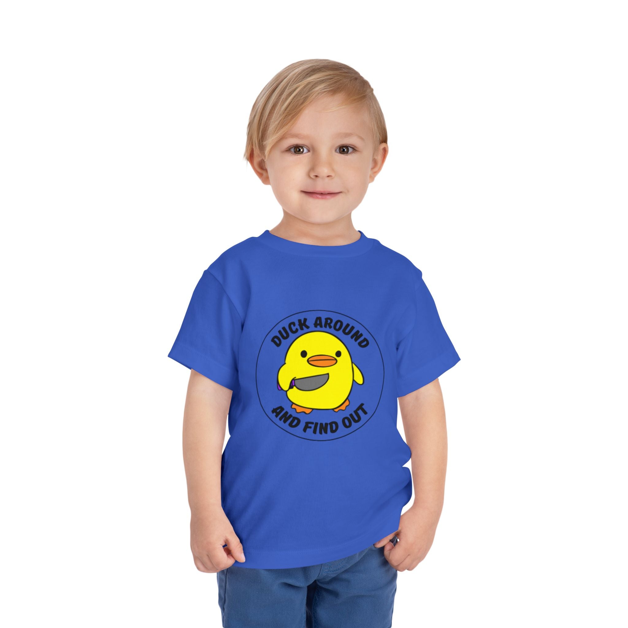 "Duck Around and Find Out" Cute Yellow Duck Graphic, Toddler T-Shirt