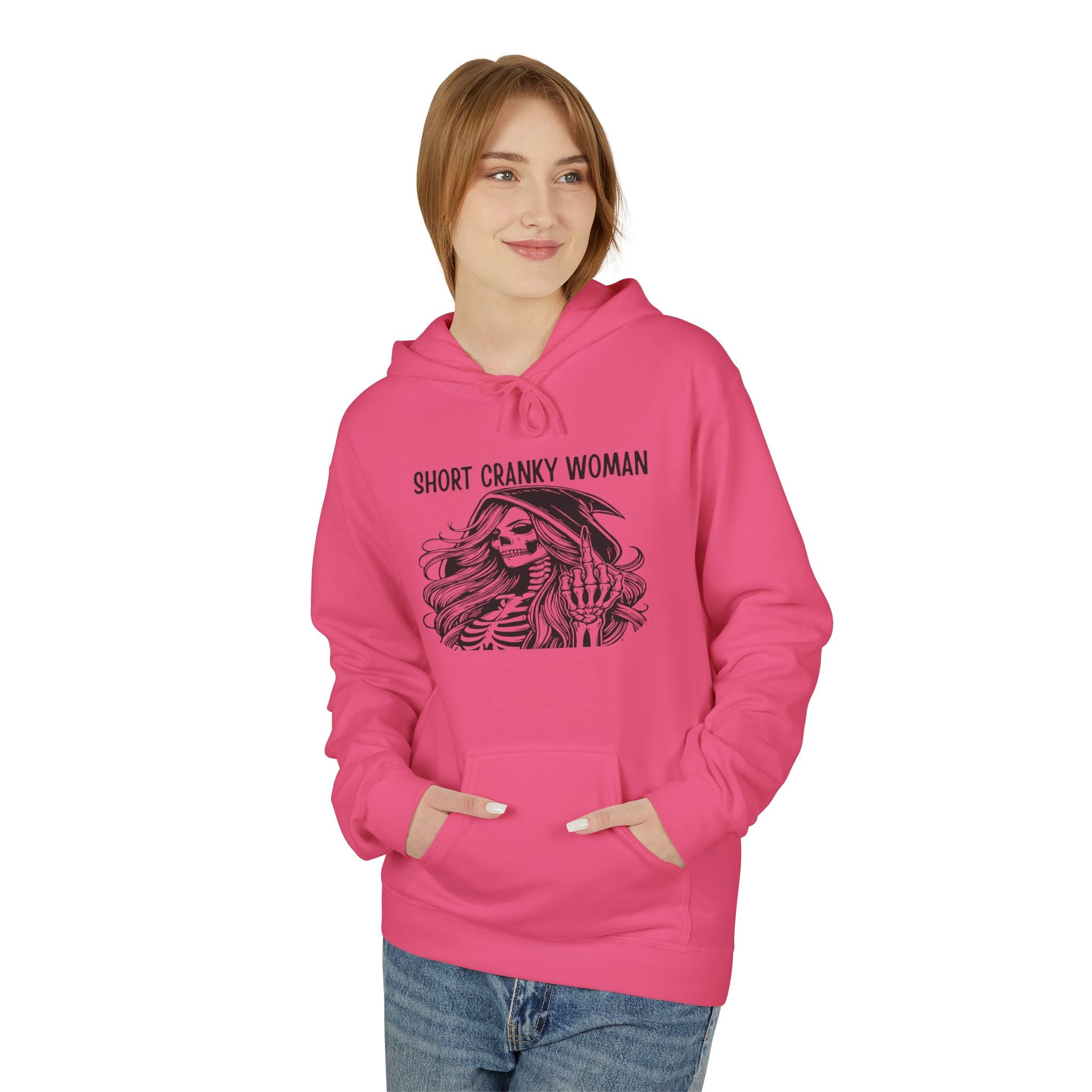Short Cranky Woman Hoodie — Funny Grumpy Woman Graphic Pullover