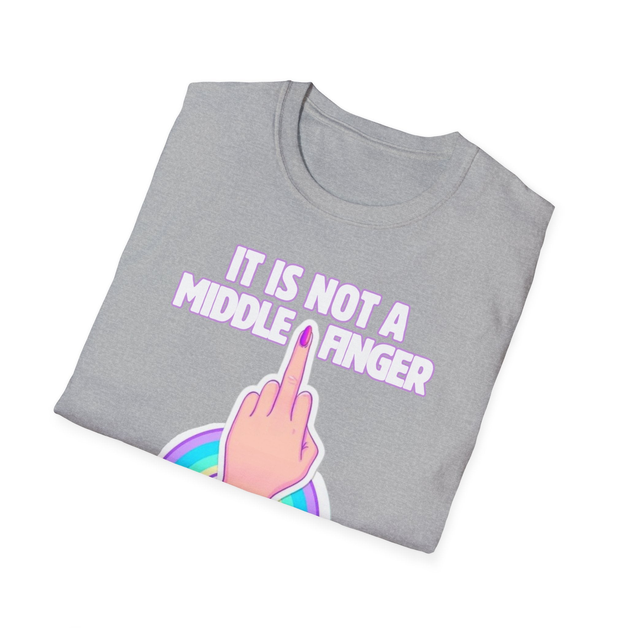 Unicorn Middle Finger T-Shirt | Funny Rainbow Graphic