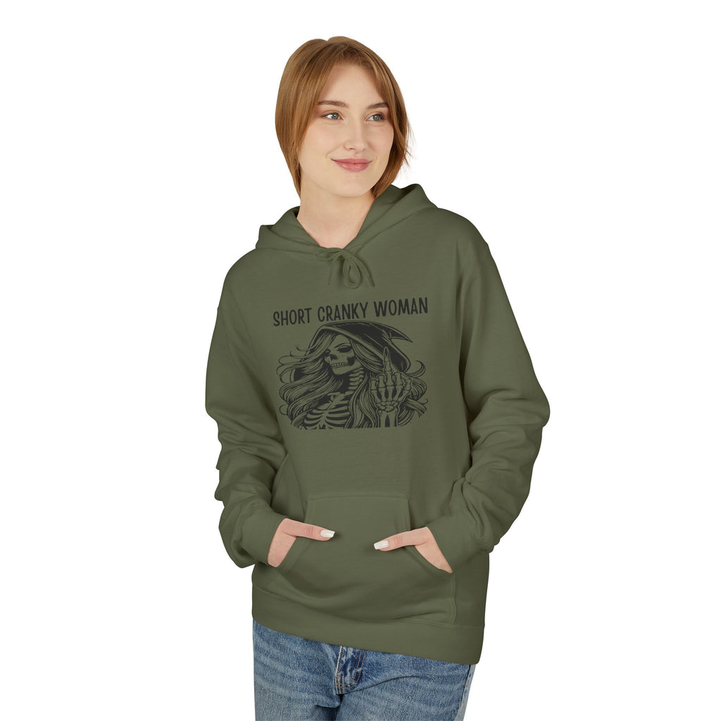 Short Cranky Woman Hoodie — Funny Grumpy Woman Graphic Pullover