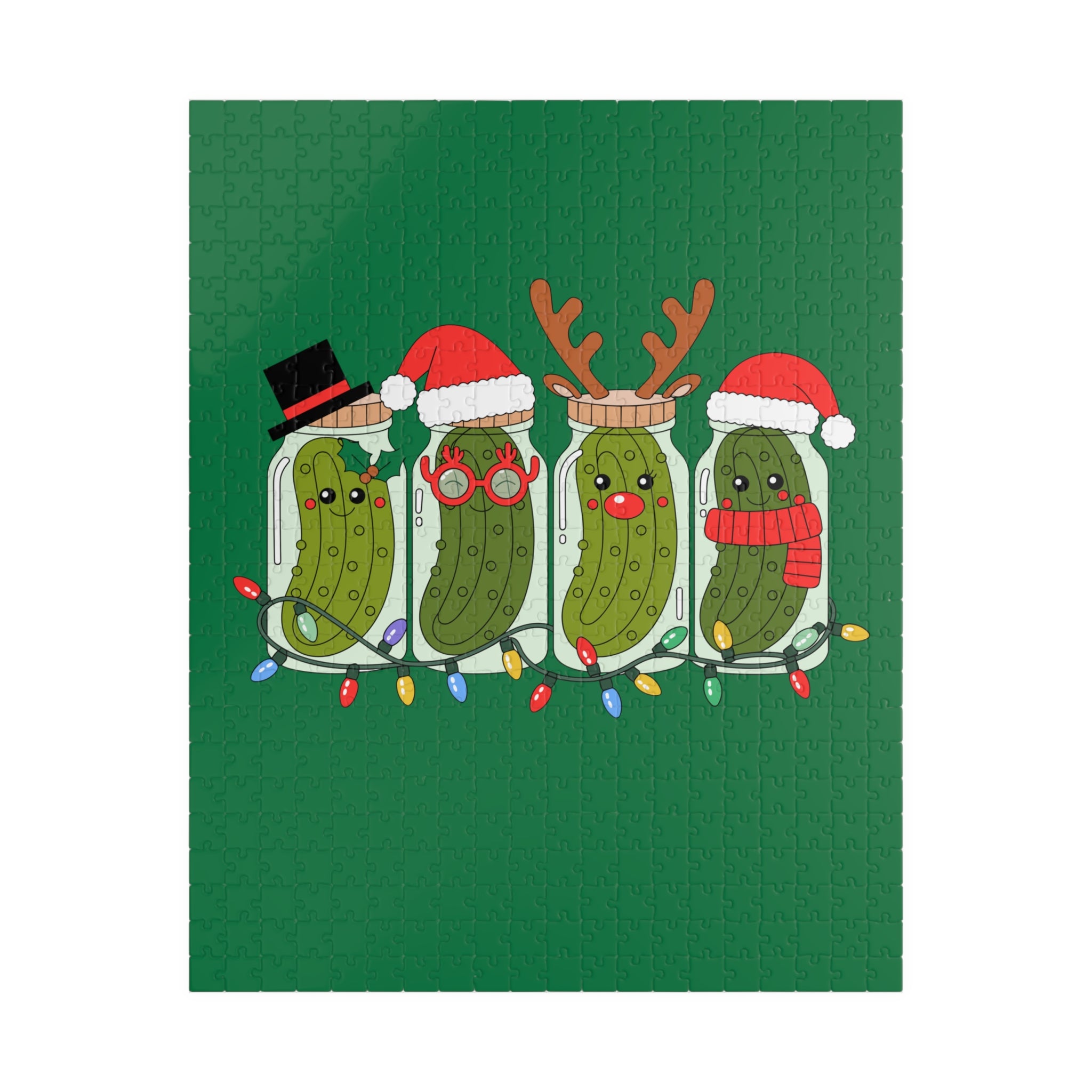Holiday Pickle Family Puzzle — Festive Christmas Jigsaw (110–1014 pcs)