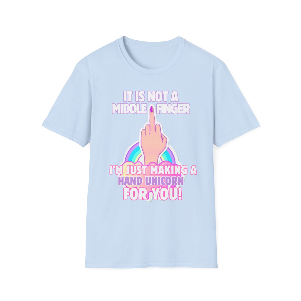 Unicorn Middle Finger T-Shirt | Funny Rainbow Graphic