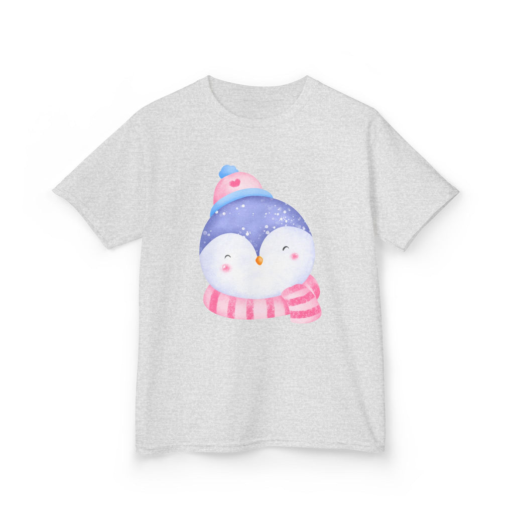 Kids Penguin Winter T-Shirt — Cute Penguin in Hat & Scarf