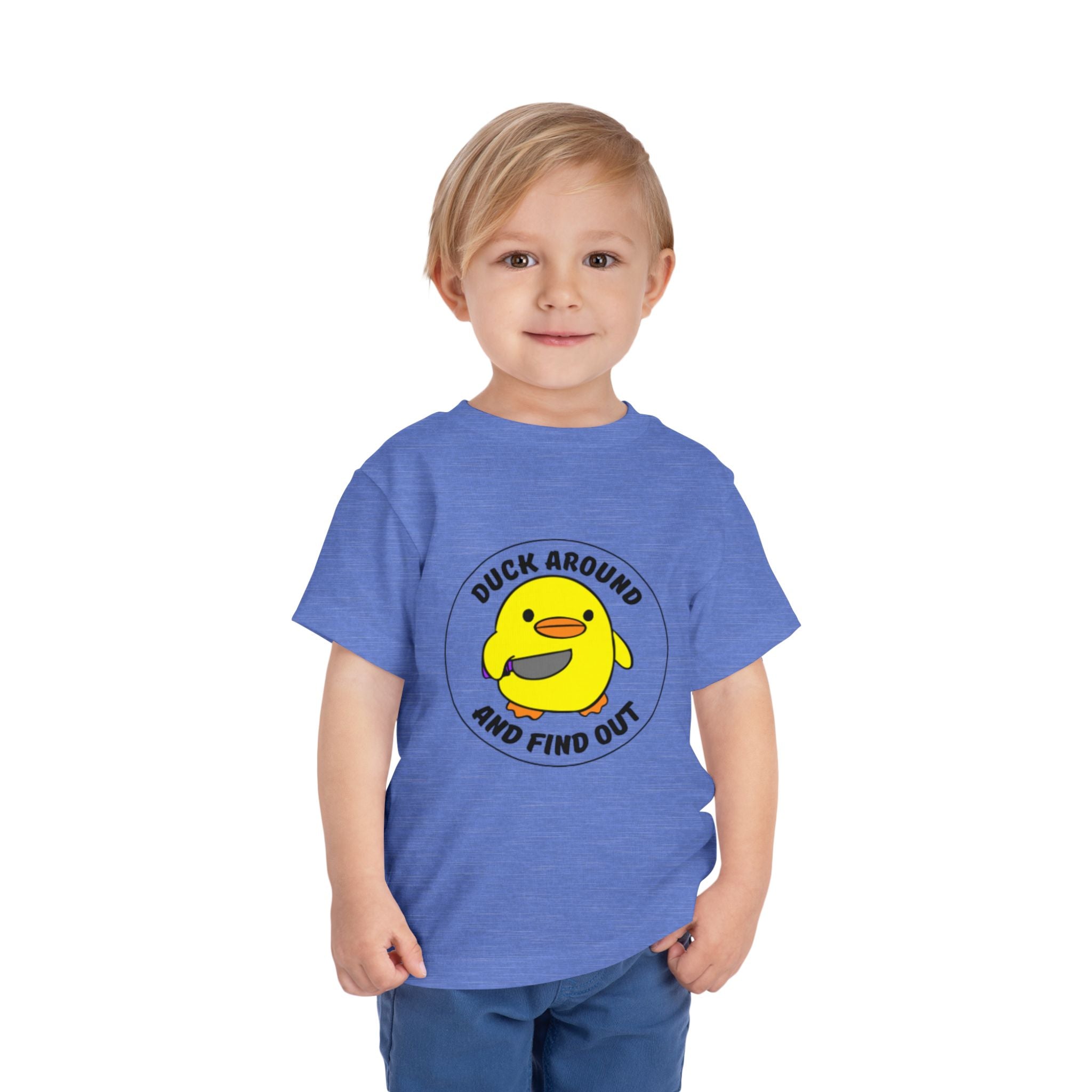 "Duck Around and Find Out" Cute Yellow Duck Graphic, Toddler T-Shirt