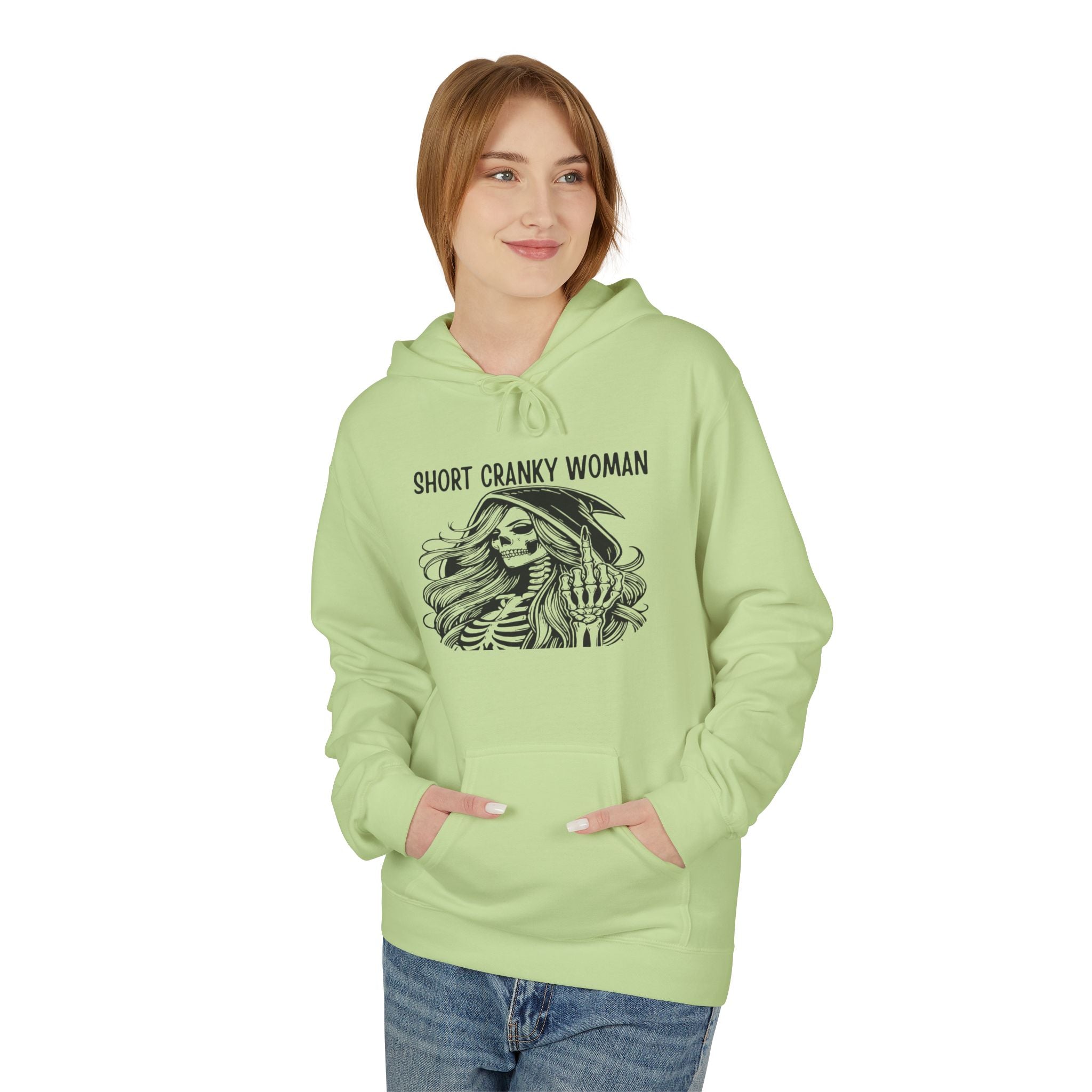 Short Cranky Woman Hoodie — Funny Grumpy Woman Graphic Pullover