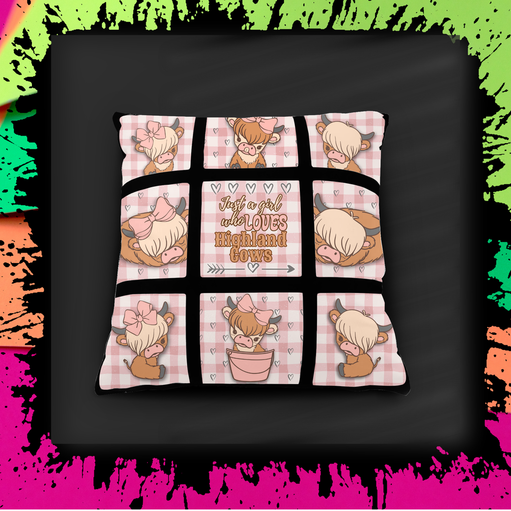 “Just a girl who Loves Highlnd Cows” Throw Pillow
