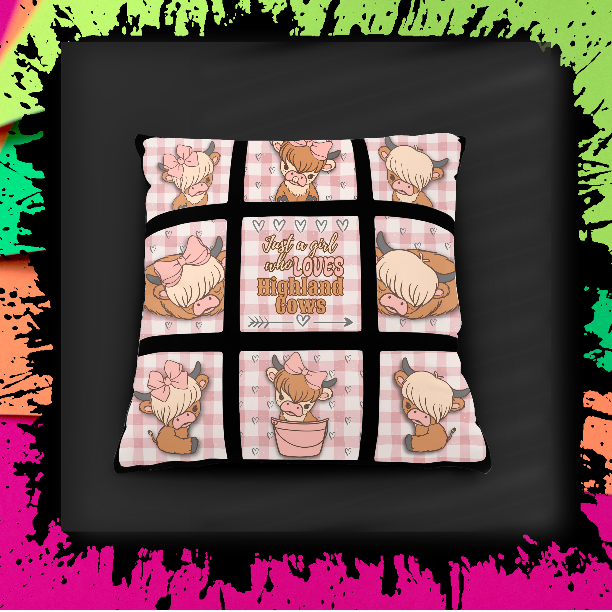 “Just a girl who Loves Highlnd Cows” Throw Pillow