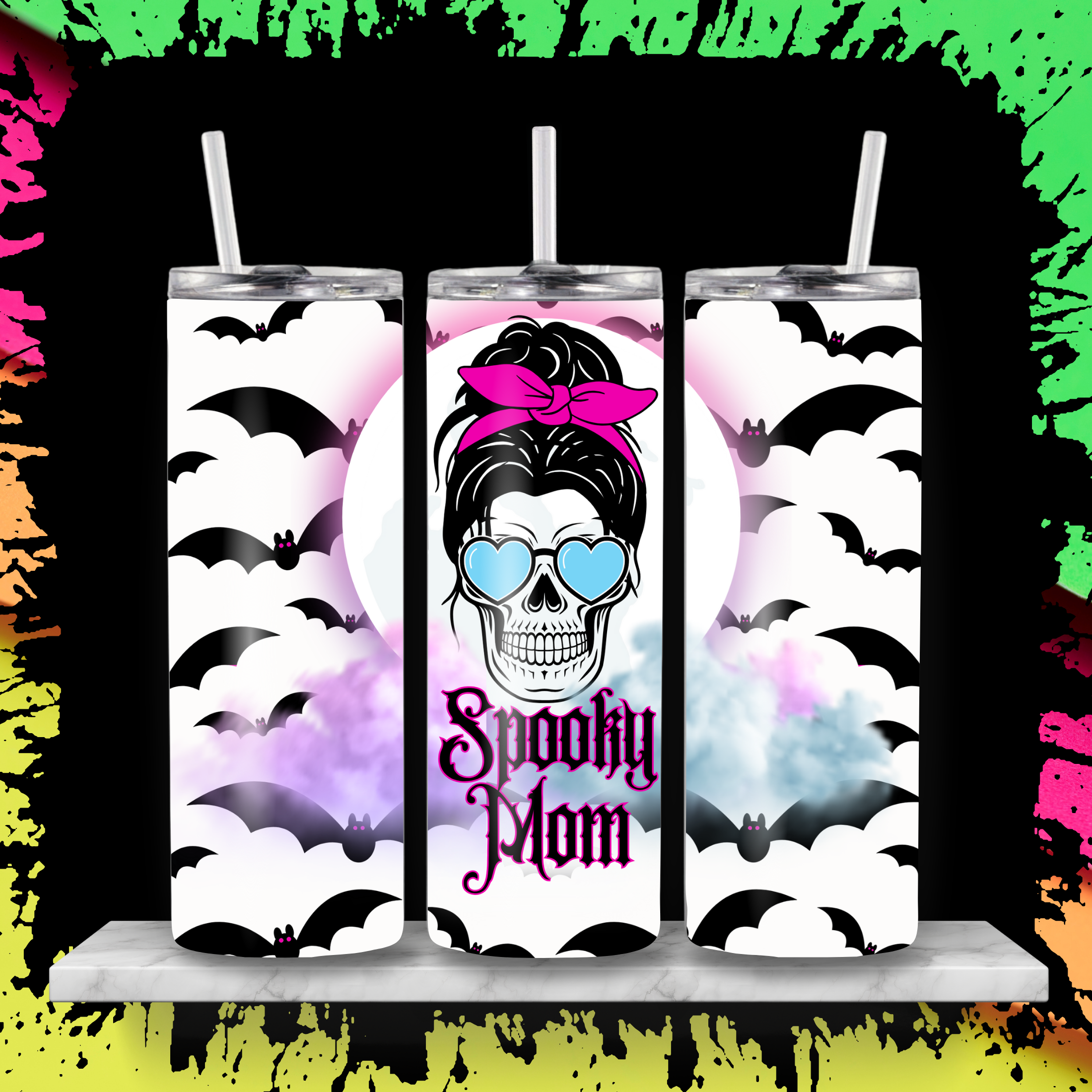 Spooky Mom Bun Kinney Tumbler