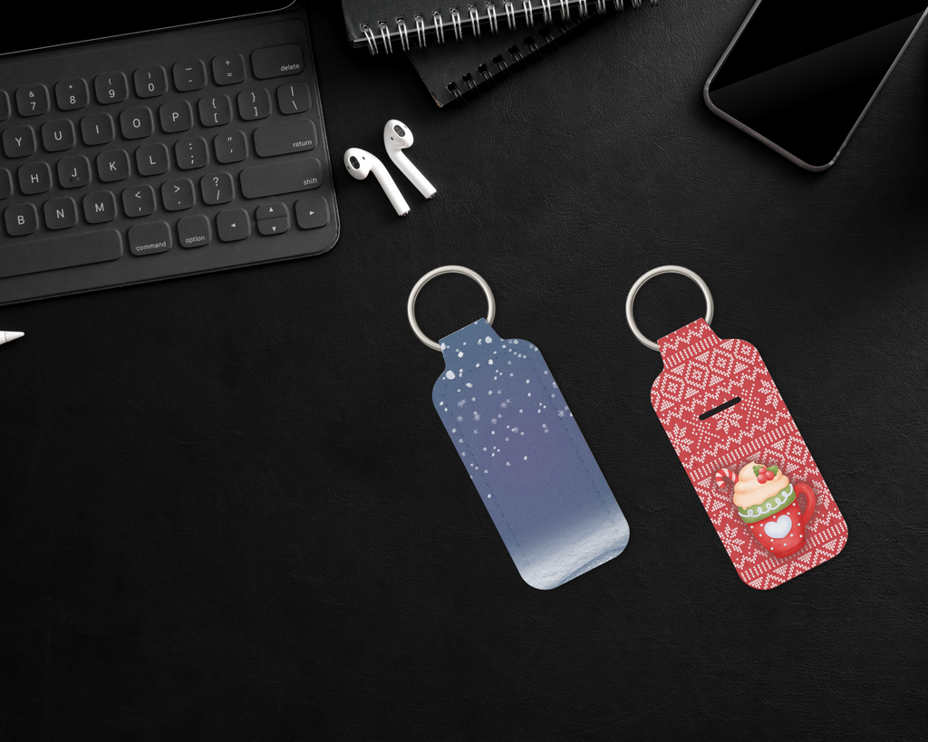 Christmas Coffee Chapstick Keychain