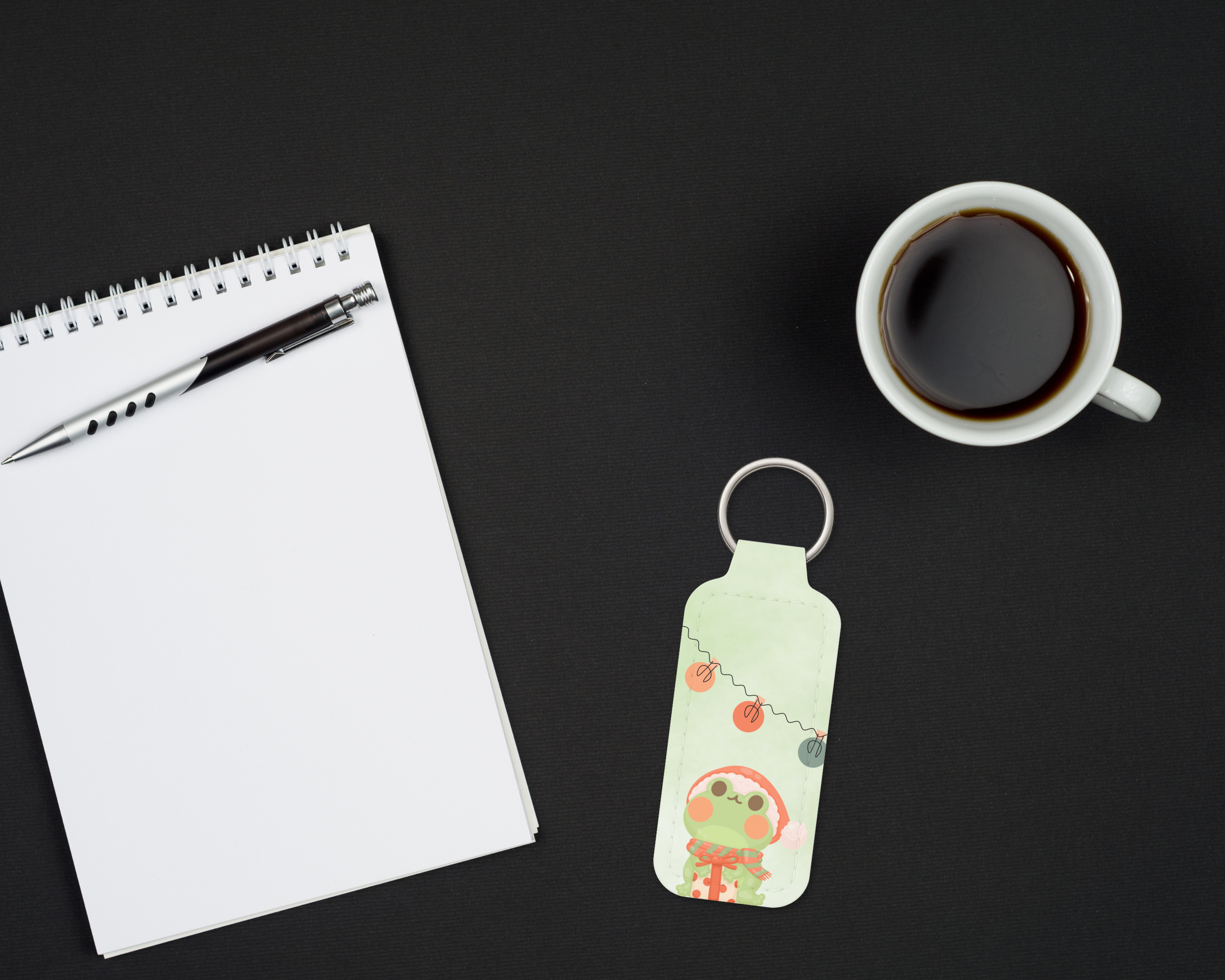 Festive Froggy Christmas chapstick Keychain