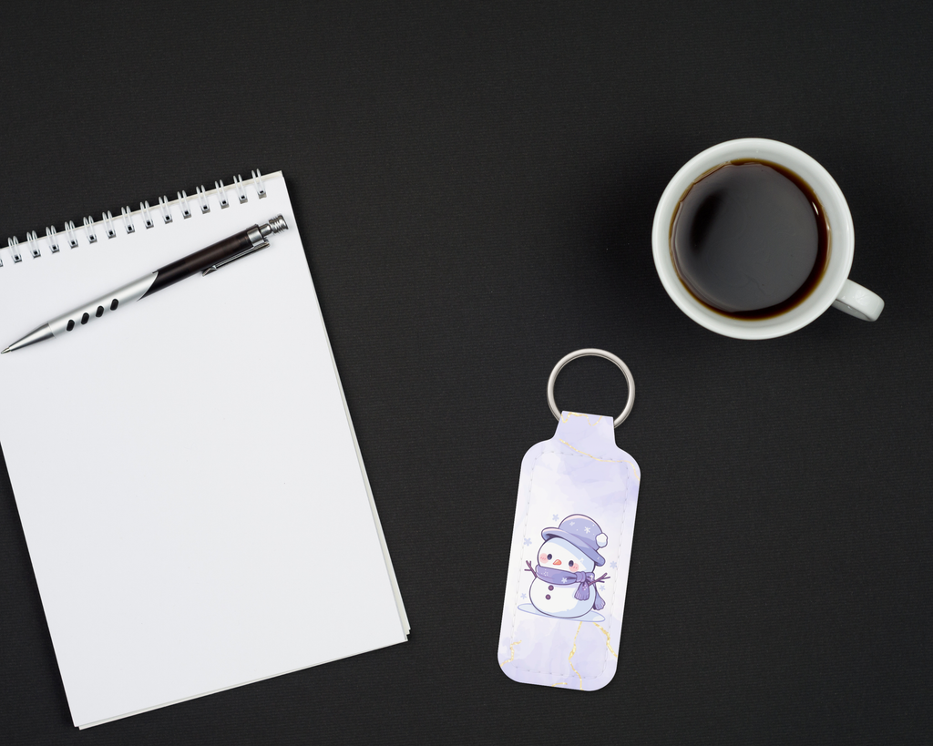 Snowman chapstick Keychain