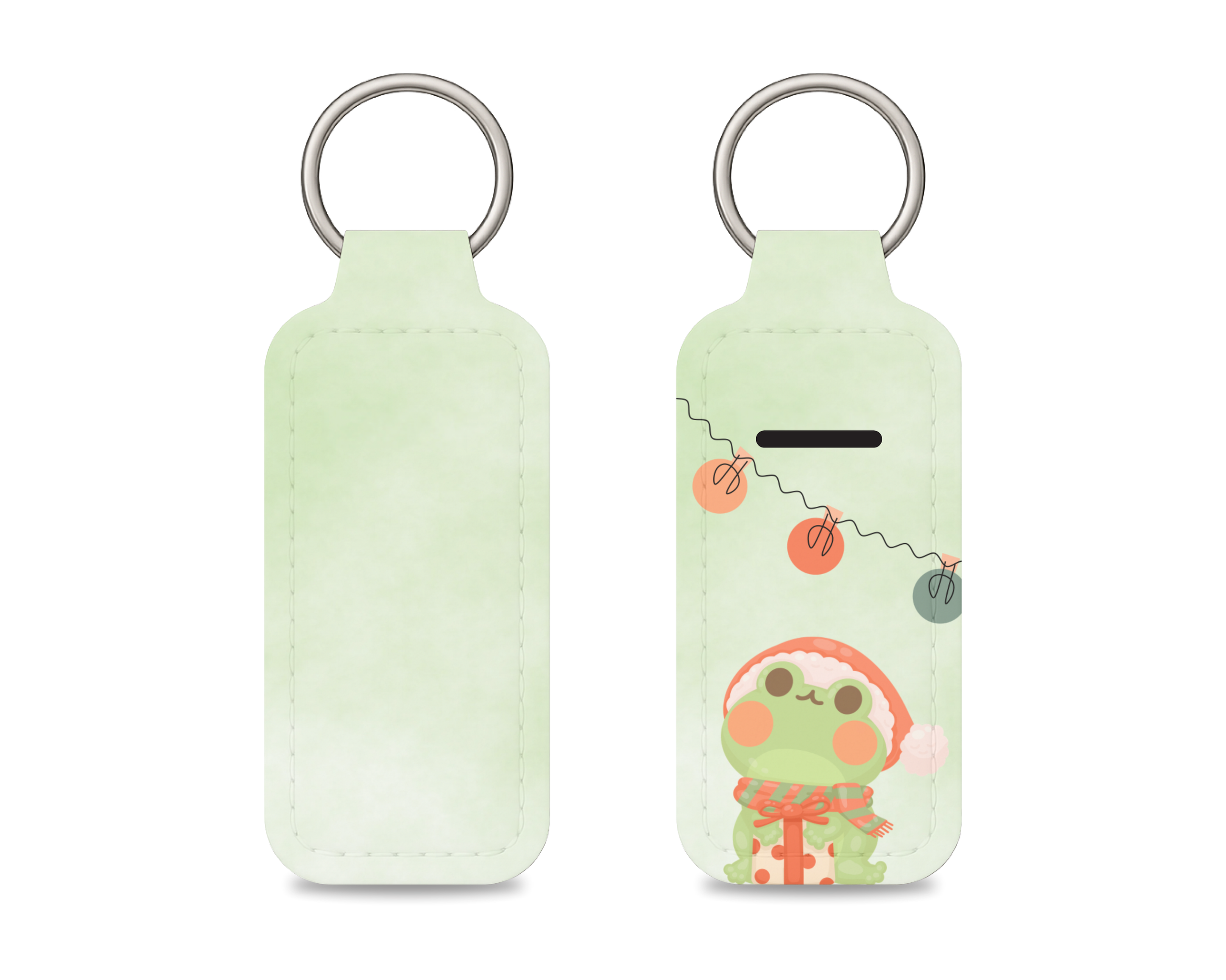 Festive Froggy Christmas chapstick Keychain