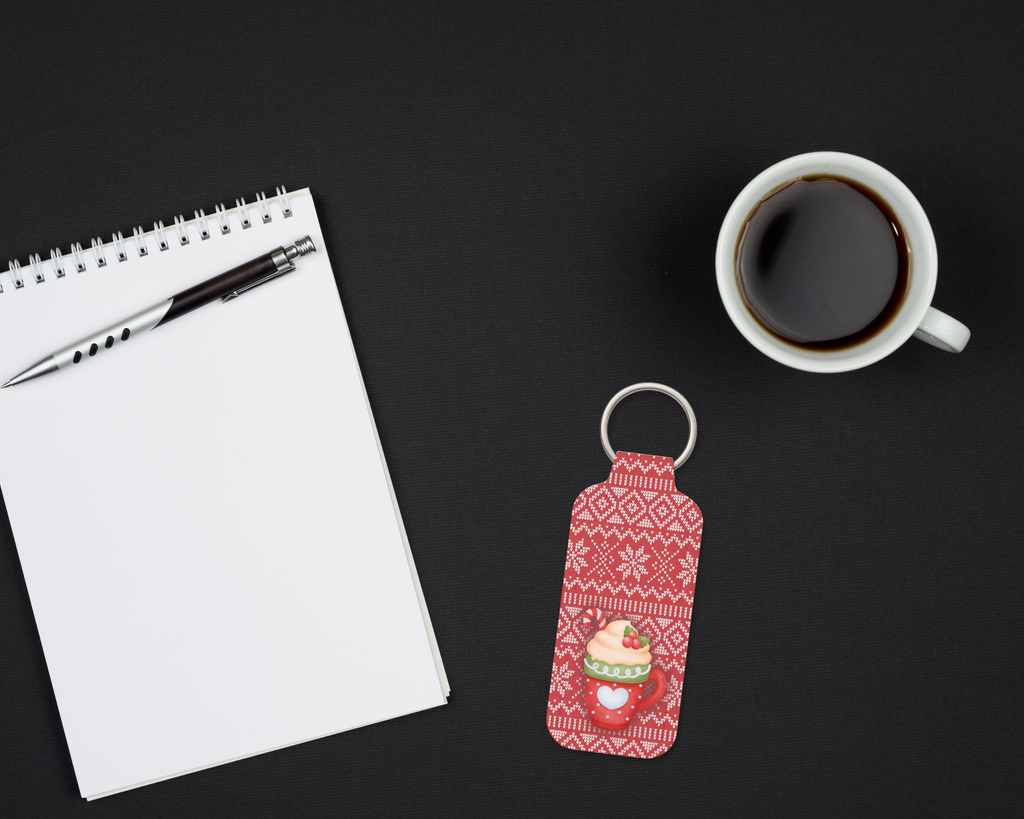 Christmas Coffee Chapstick Keychain
